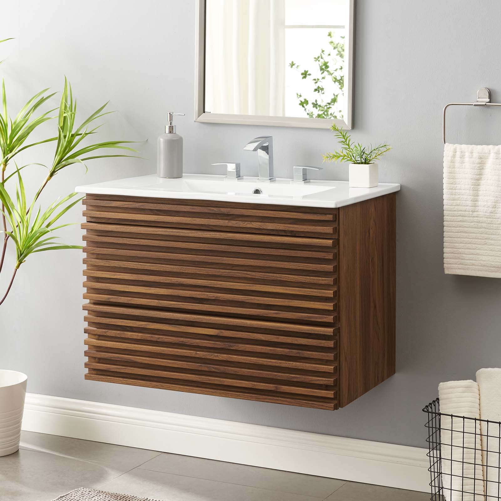 Render 30" Wall-Mount Bathroom Vanity - East Shore Modern Home Furnishings