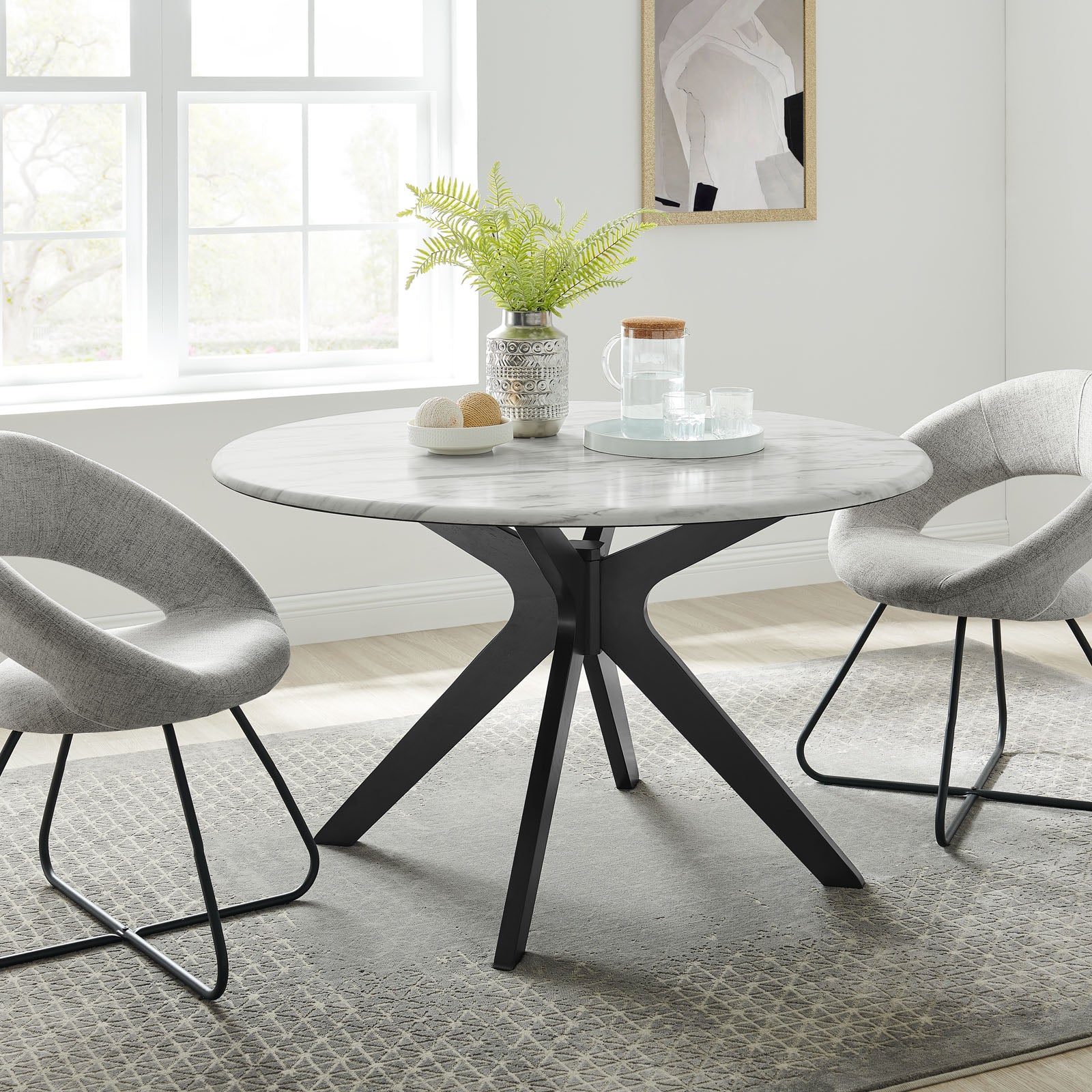 Traverse 50" Round Performance Artificial Marble Dining Table - East Shore Modern Home Furnishings