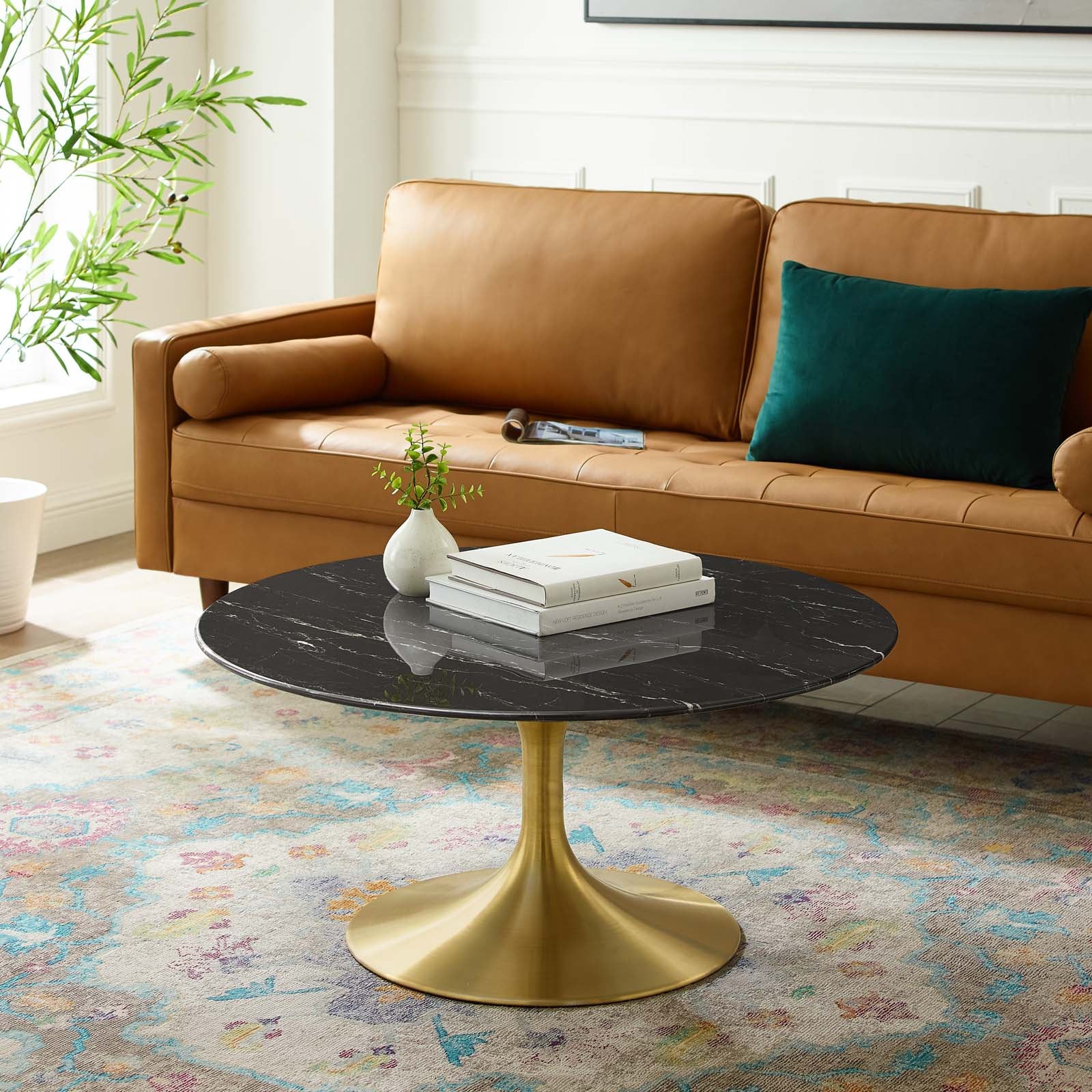 Lippa 36" Artificial Marble Coffee Table - East Shore Modern Home Furnishings