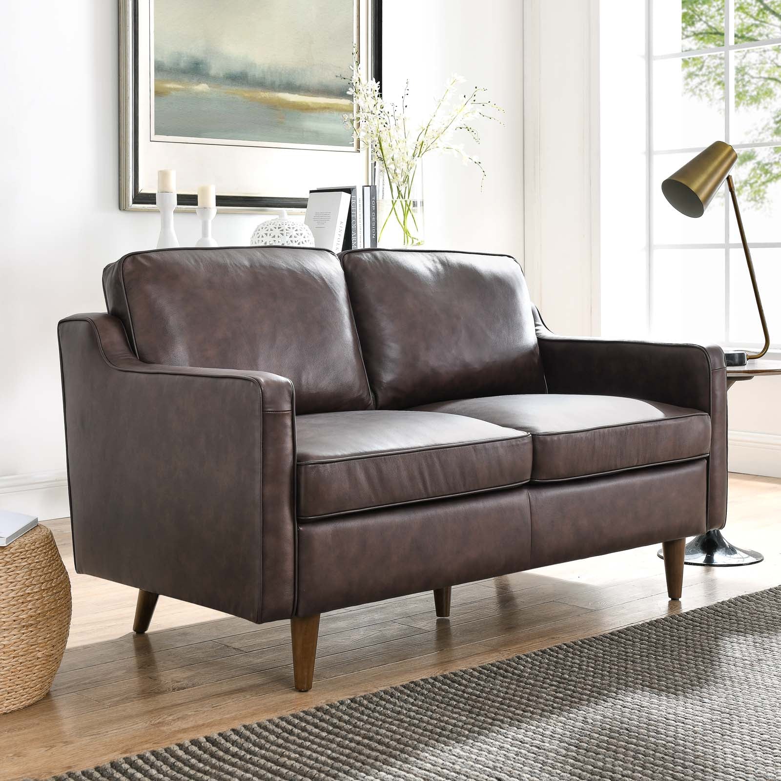Impart Genuine Leather Loveseat - East Shore Modern Home Furnishings