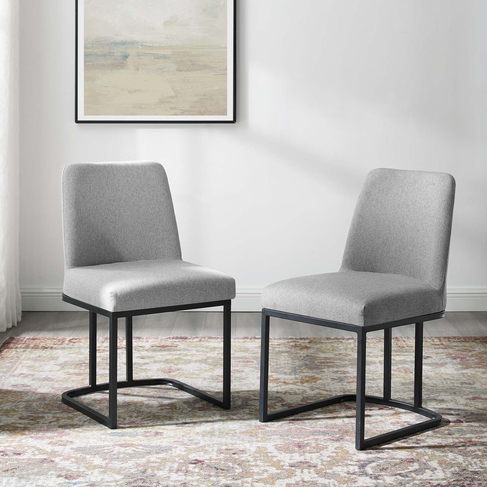 Amplify Sled Base Upholstered Fabric Dining Chairs - Set of 2 - East Shore Modern Home Furnishings