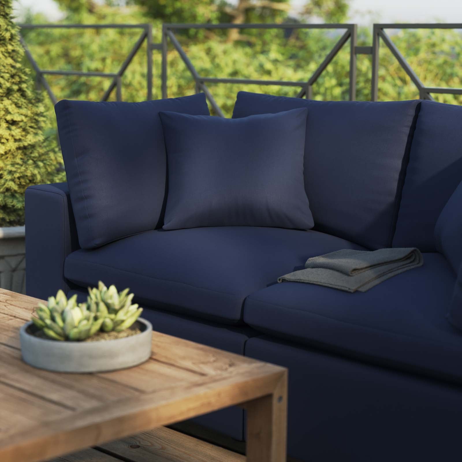 Commix Outdoor Patio Overstuffed Outdoor Patio Loveseat - East Shore Modern Home Furnishings