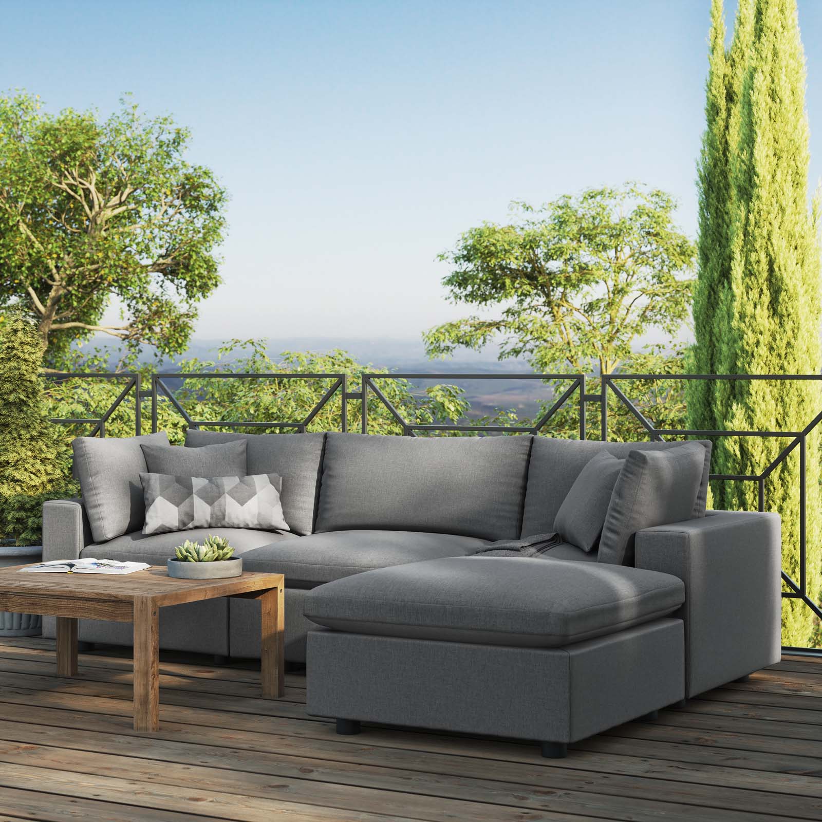 Commix 4-Piece Outdoor Patio Sectional Sofa - East Shore Modern Home Furnishings