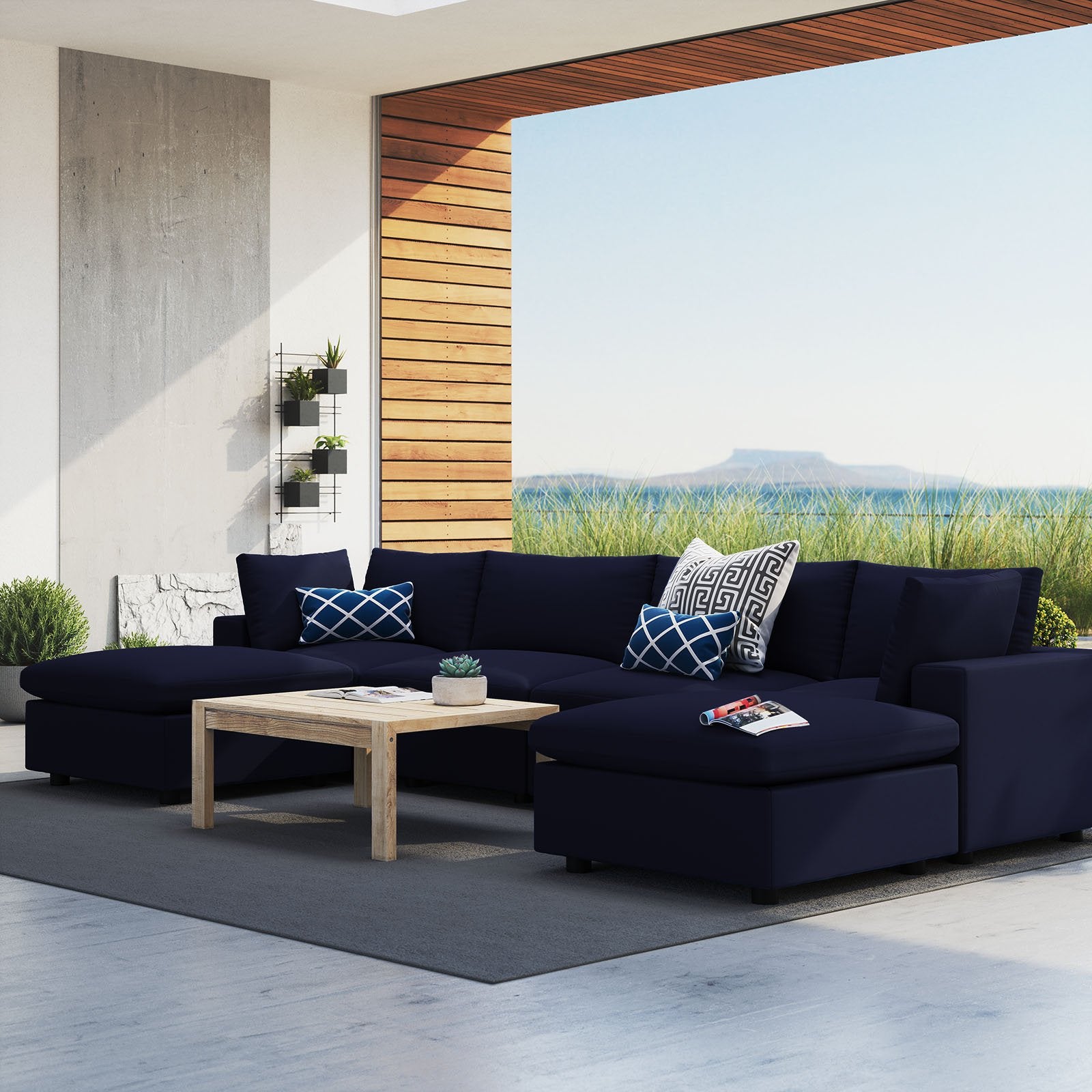 Commix 6-Piece Sunbrella® Outdoor Patio Sectional Sofa - East Shore Modern Home Furnishings