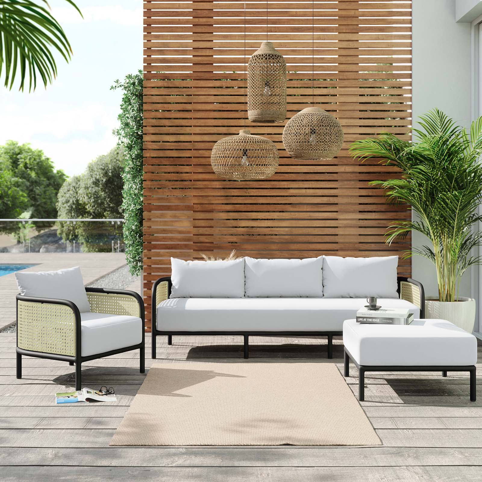Hanalei 3-Piece Outdoor Patio Furniture Set - East Shore Modern Home Furnishings