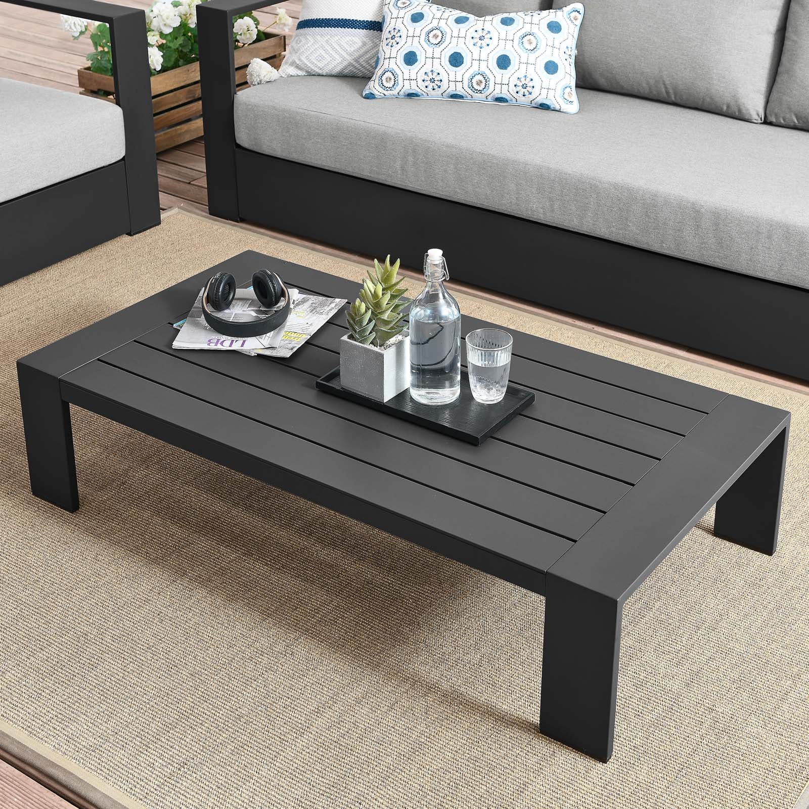 Tahoe Outdoor Patio Powder-Coated Aluminum Coffee Table - East Shore Modern Home Furnishings