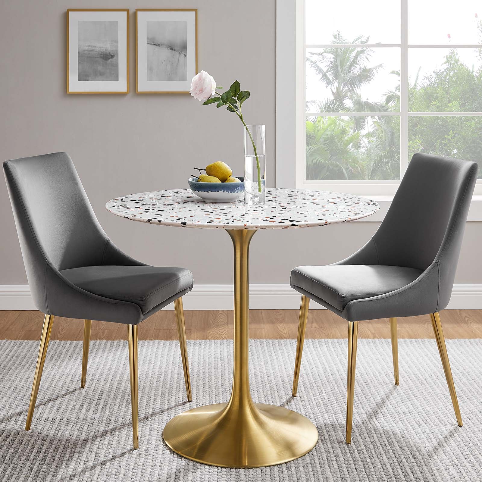 Lippa 36" Round Terrazzo Dining Table - East Shore Modern Home Furnishings