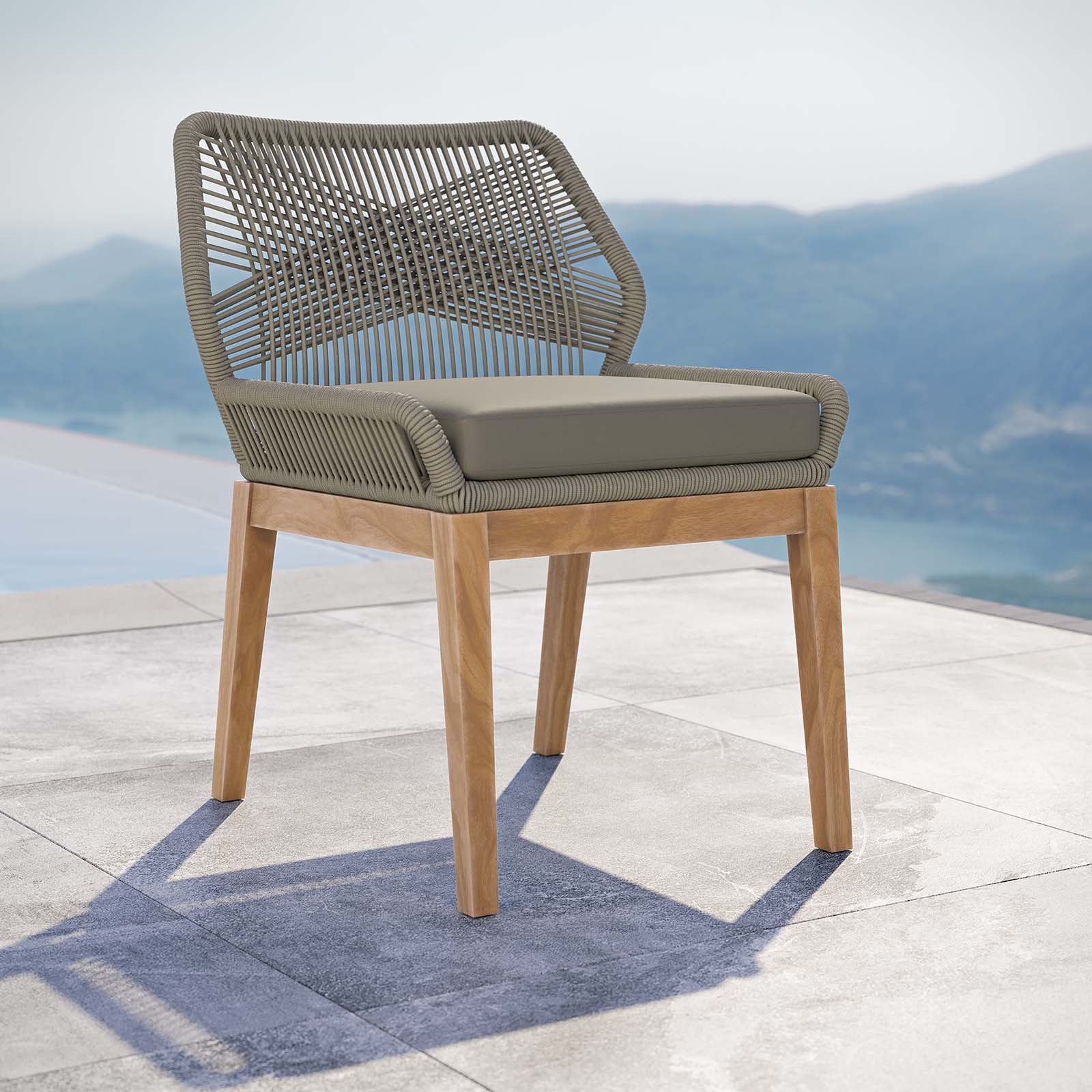 Wellspring Outdoor Patio Teak Wood Dining Chair - East Shore Modern Home Furnishings