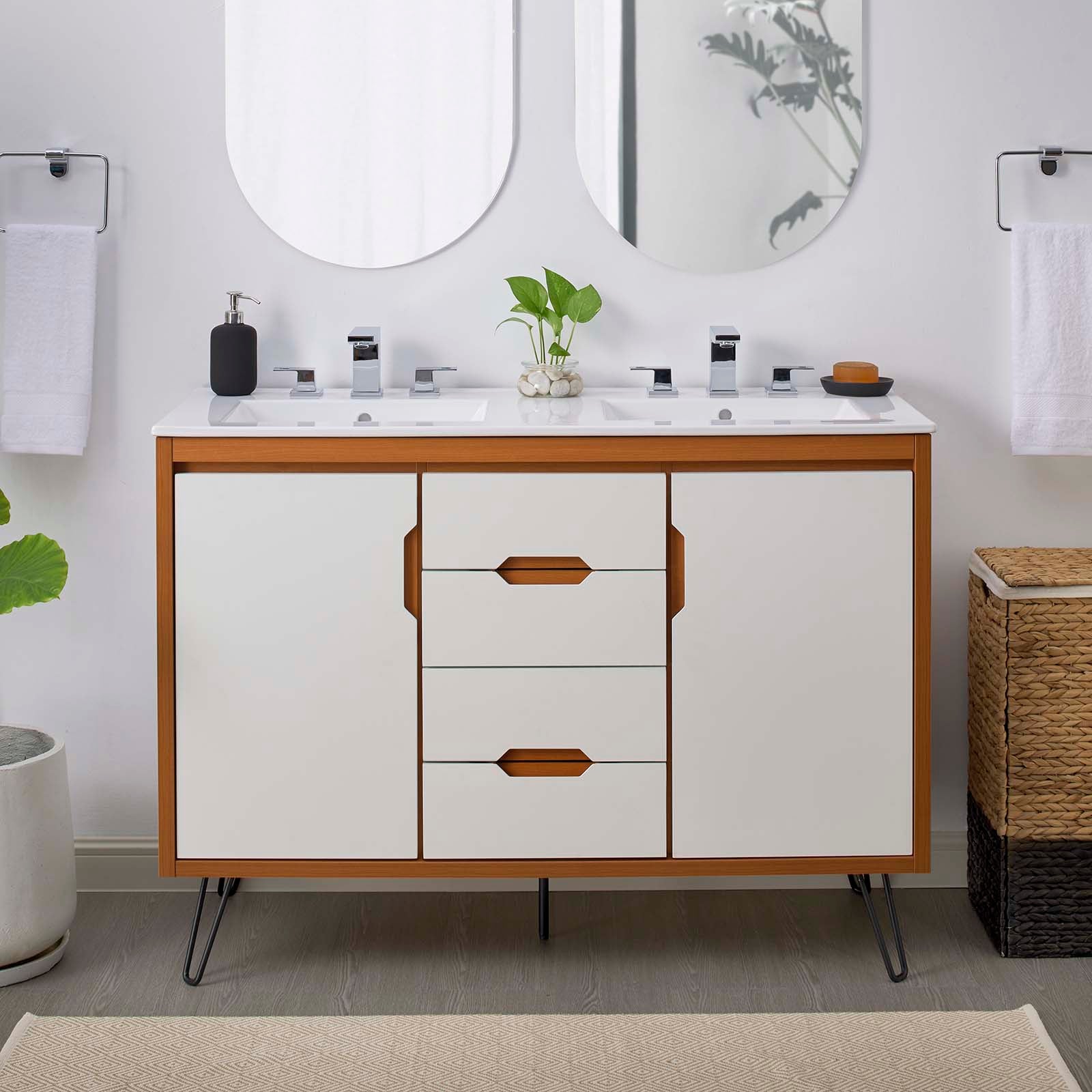 Energize 48" Double Sink Bathroom Vanity - East Shore Modern Home Furnishings