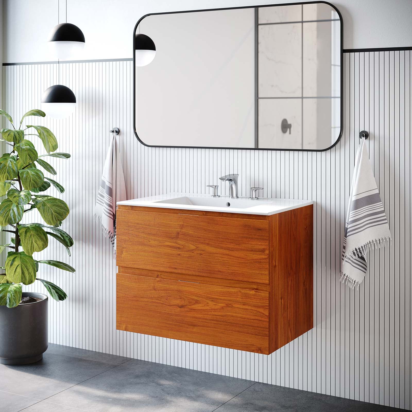 Scenic 30" Wall-Mount Bathroom Vanity - East Shore Modern Home Furnishings