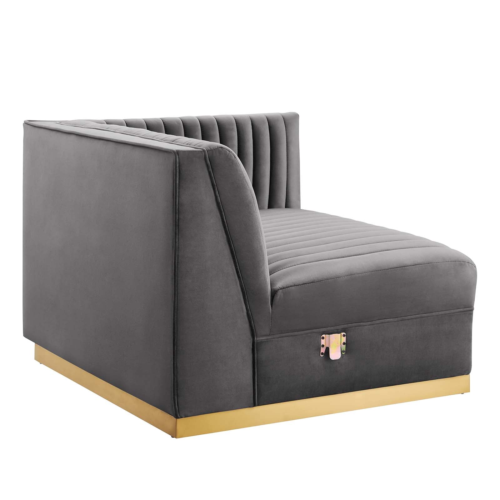 Sanguine Channel Tufted Performance Velvet 4-Seat Modular Sectional Sofa - East Shore Modern Home Furnishings