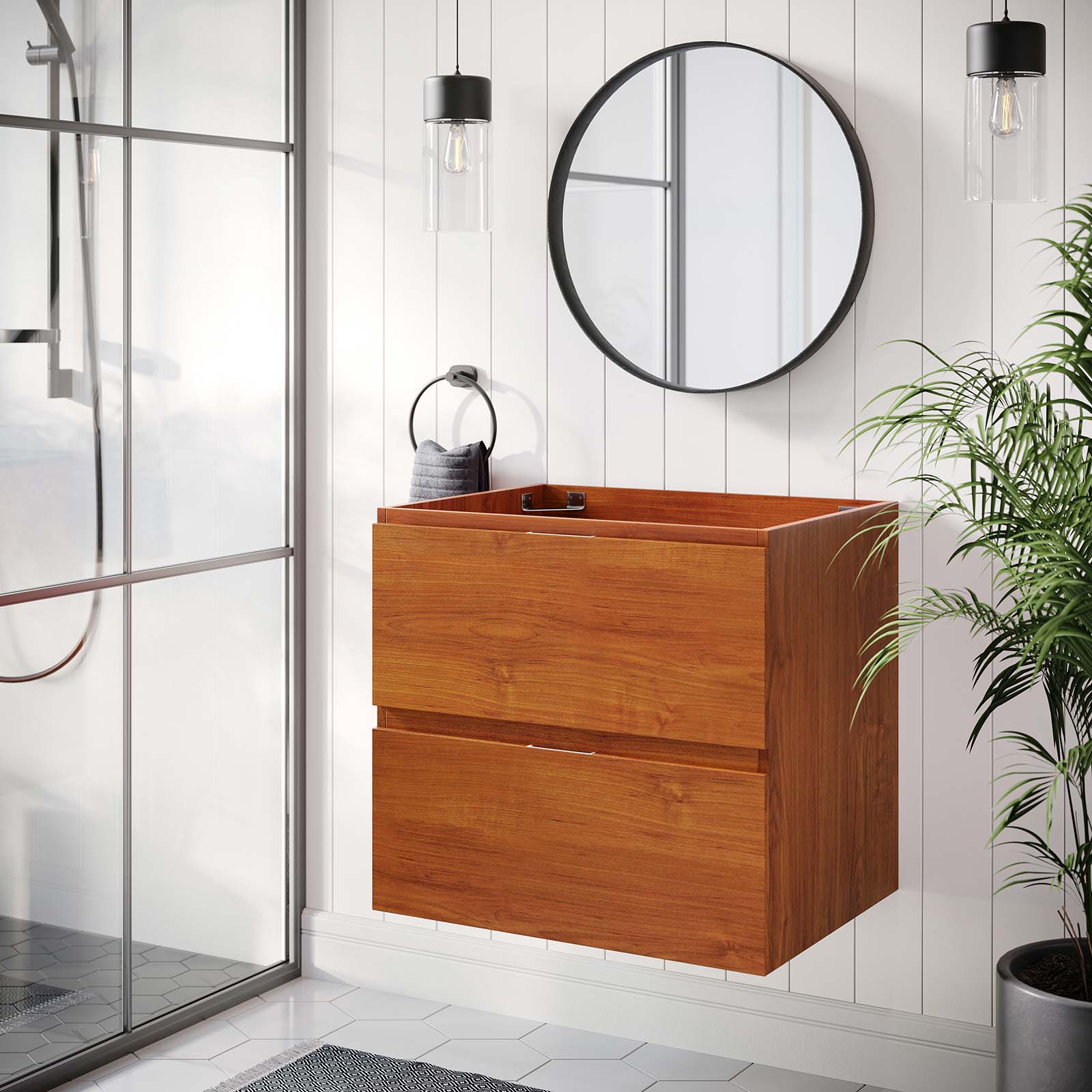 Scenic 24" Wall-Mount Bathroom Vanity Cabinet (Sink Basin Not Included) - East Shore Modern Home Furnishings