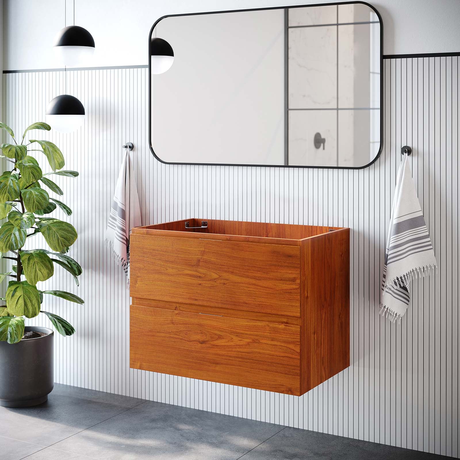 Scenic 30" Wall-Mount Bathroom Vanity Cabinet (Sink Basin Not Included) - East Shore Modern Home Furnishings