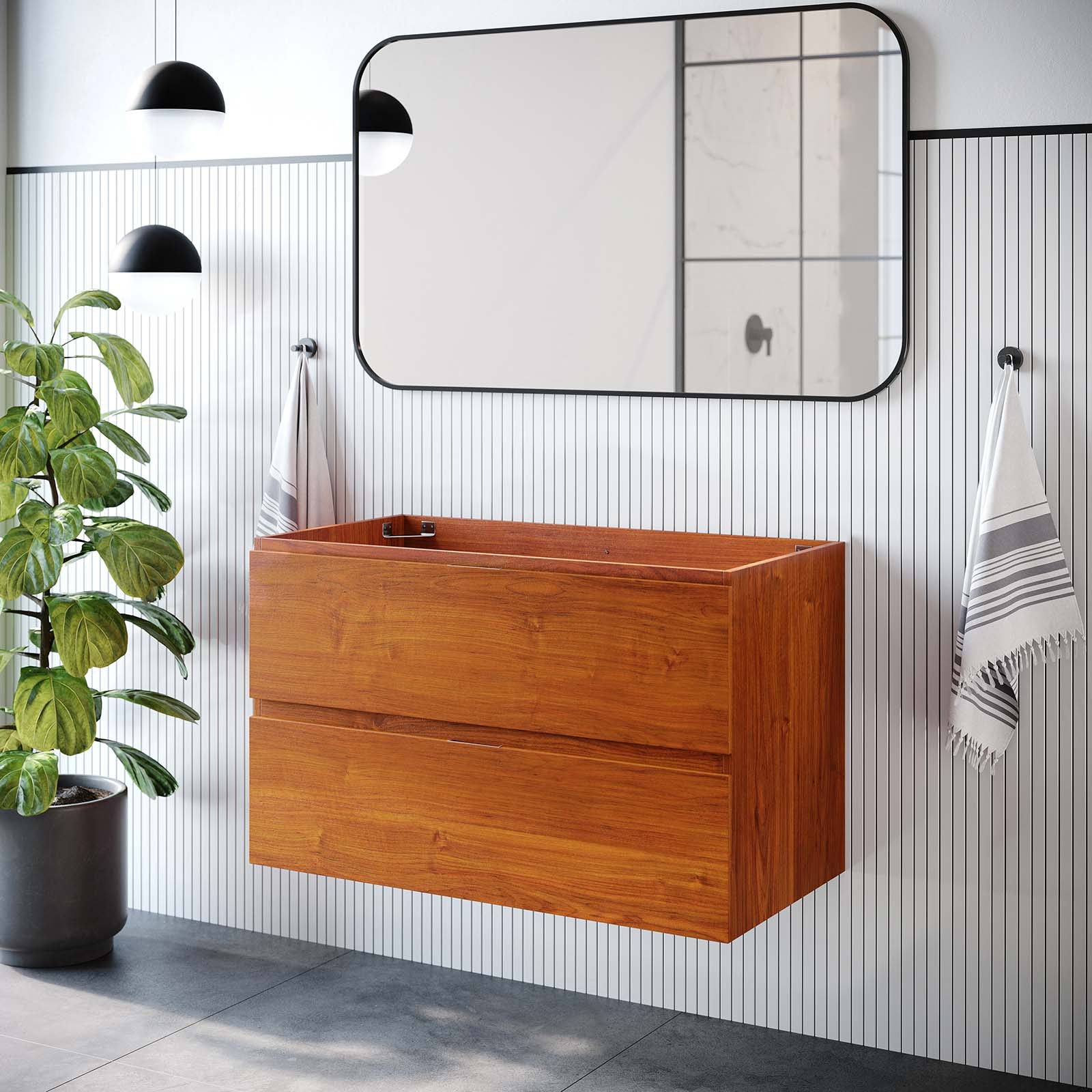 Scenic 36" Wall-Mount Bathroom Vanity Cabinet (Sink Basin Not Included) - East Shore Modern Home Furnishings