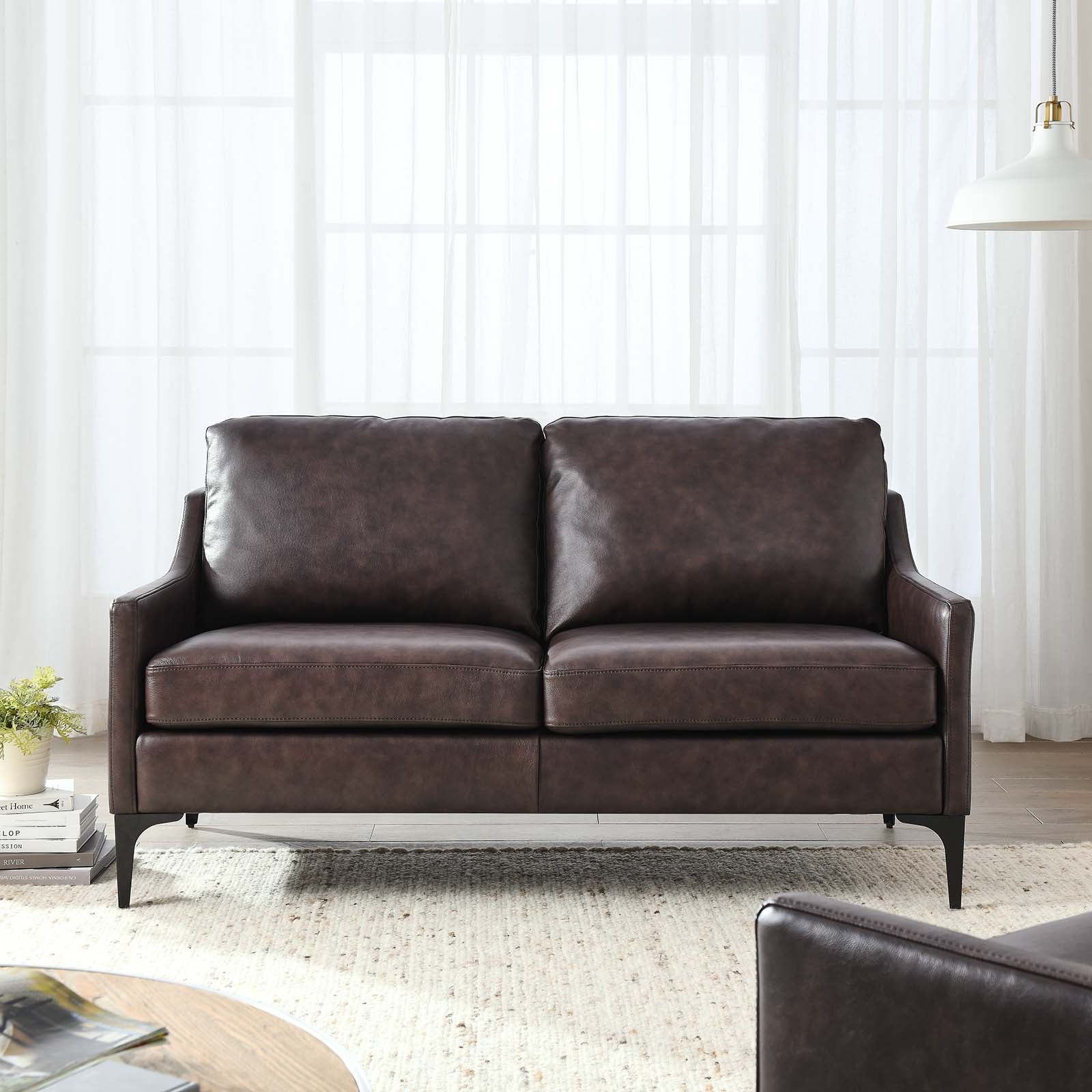Corland Leather Loveseat - East Shore Modern Home Furnishings