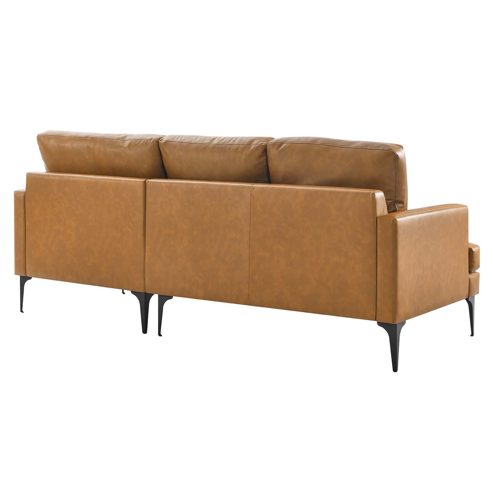 Evermore Right-Facing Vegan Leather Sectional Sofa - East Shore Modern Home Furnishings