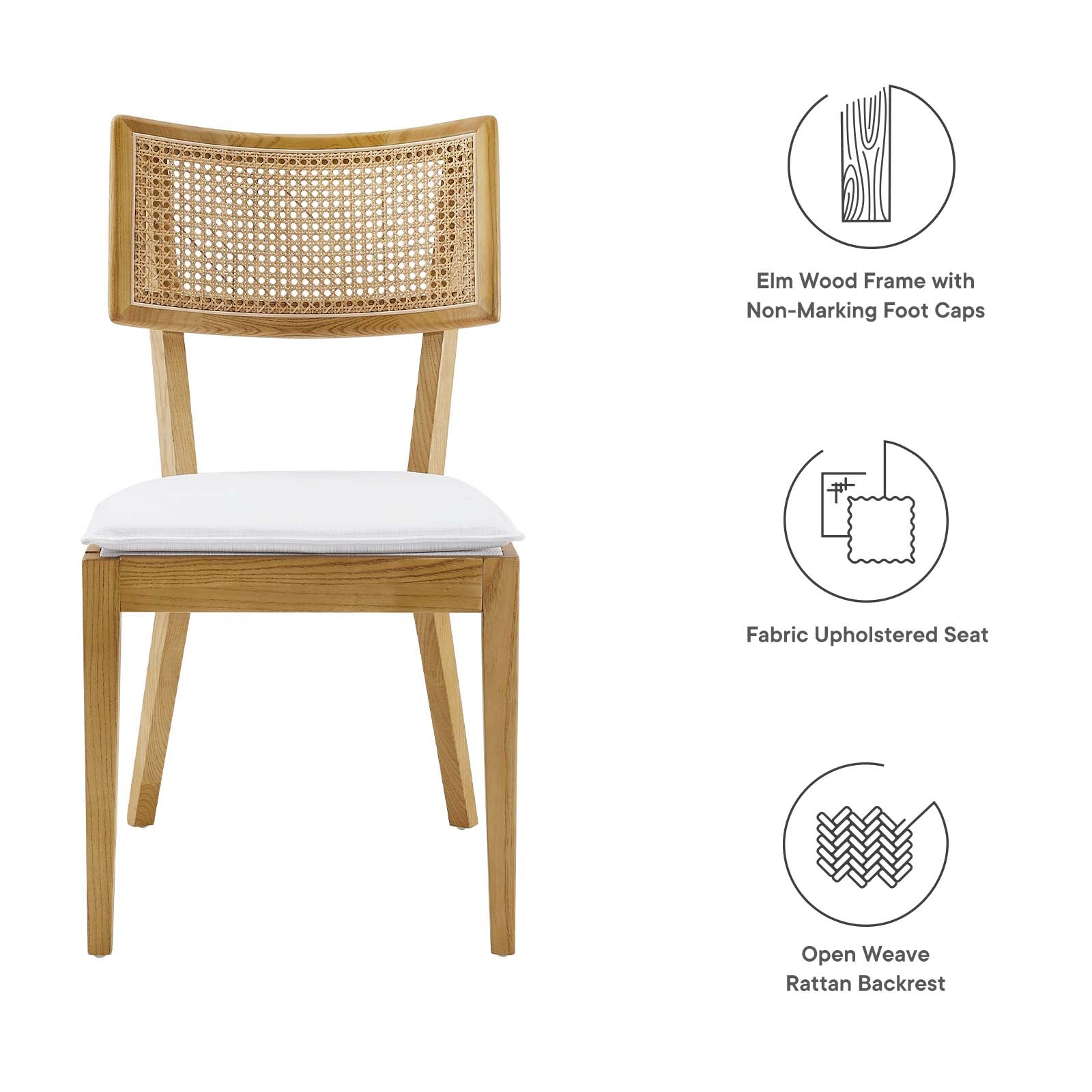 Caledonia Fabric Upholstered Wood Dining Chair Set of 2 - East Shore Modern Home Furnishings