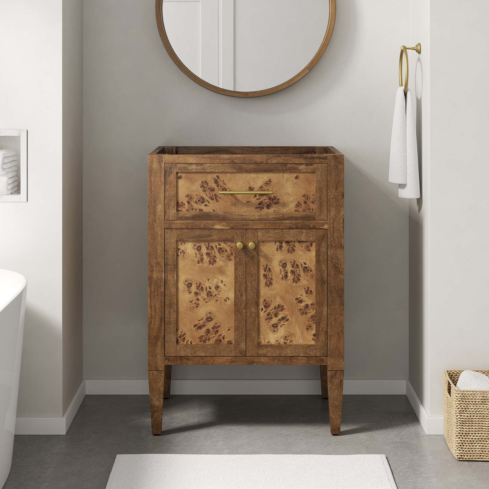 Elysian 24" Wood Bathroom Vanity Cabinet (Sink Basin Not Included)