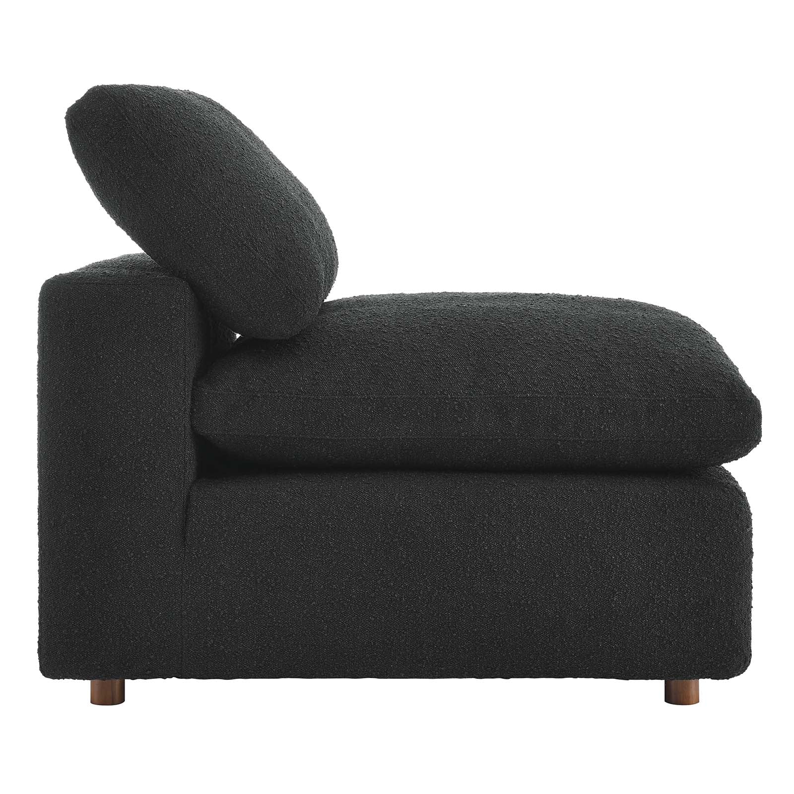 Commix Down Filled Overstuffed Boucle Fabric Armless Chair - East Shore Modern Home Furnishings