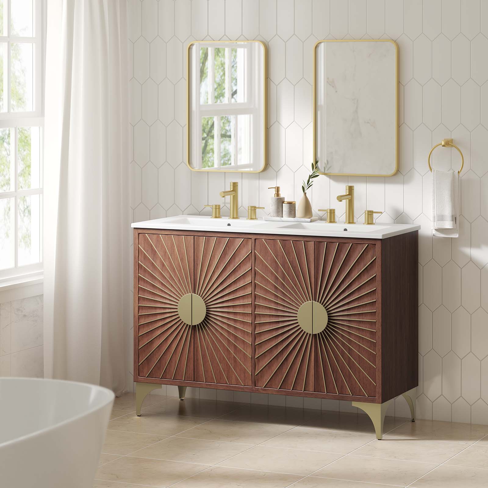 Daylight 48" Double Sink Bathroom Vanity - East Shore Modern Home Furnishings