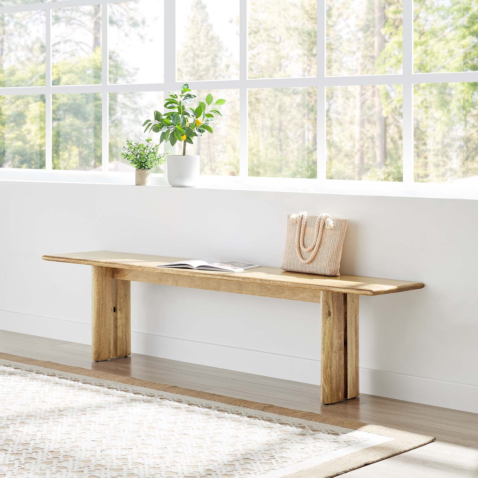 Amistad 72" Wood Bench - East Shore Modern Home Furnishings