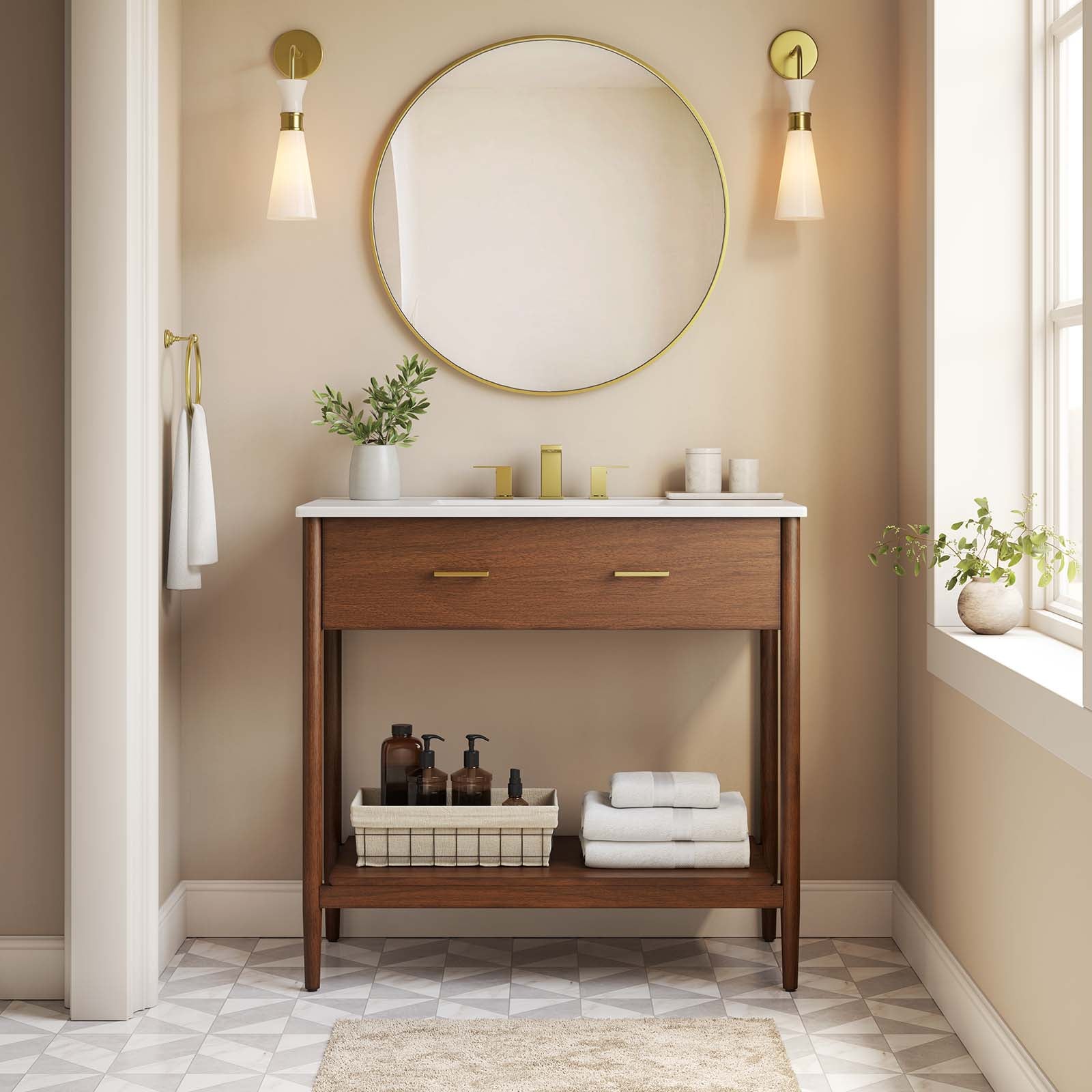 Zaire 36" Bathroom Vanity Cabinet (Sink Basin Not Included) - East Shore Modern Home Furnishings