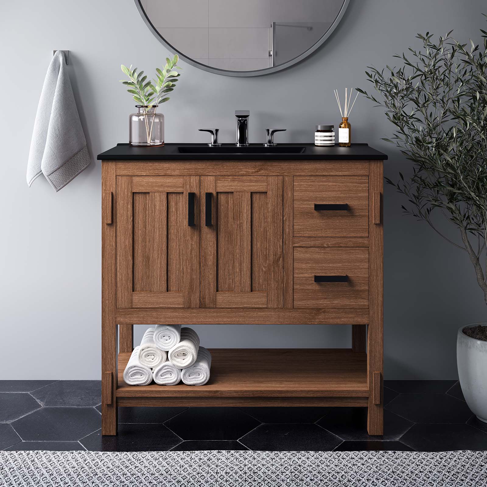 Ashlyn 36” Wood Bathroom Vanity Cabinet (Sink Basin Not Included) - East Shore Modern Home Furnishings