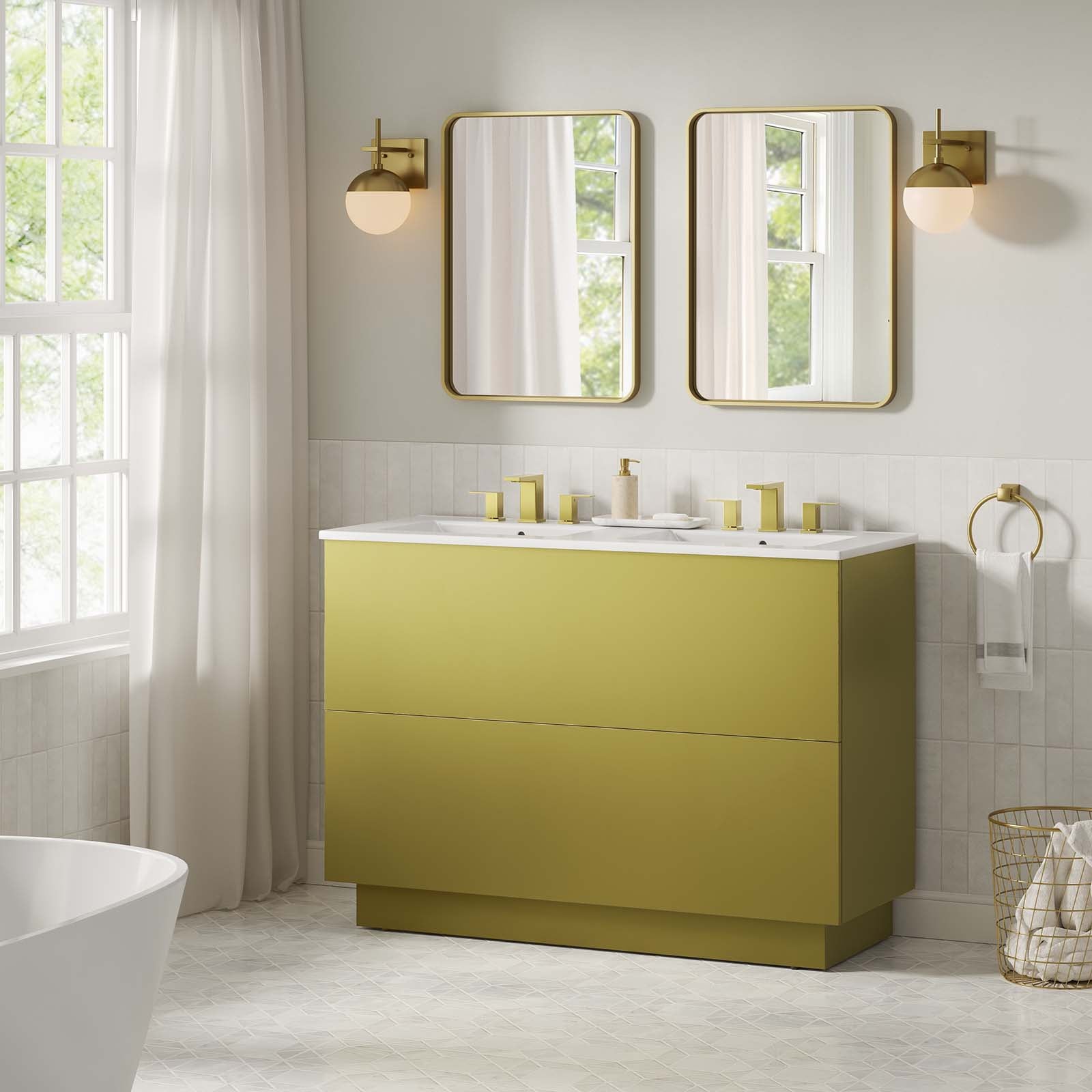 Quantum 48" Double Sink Bathroom Vanity - East Shore Modern Home Furnishings