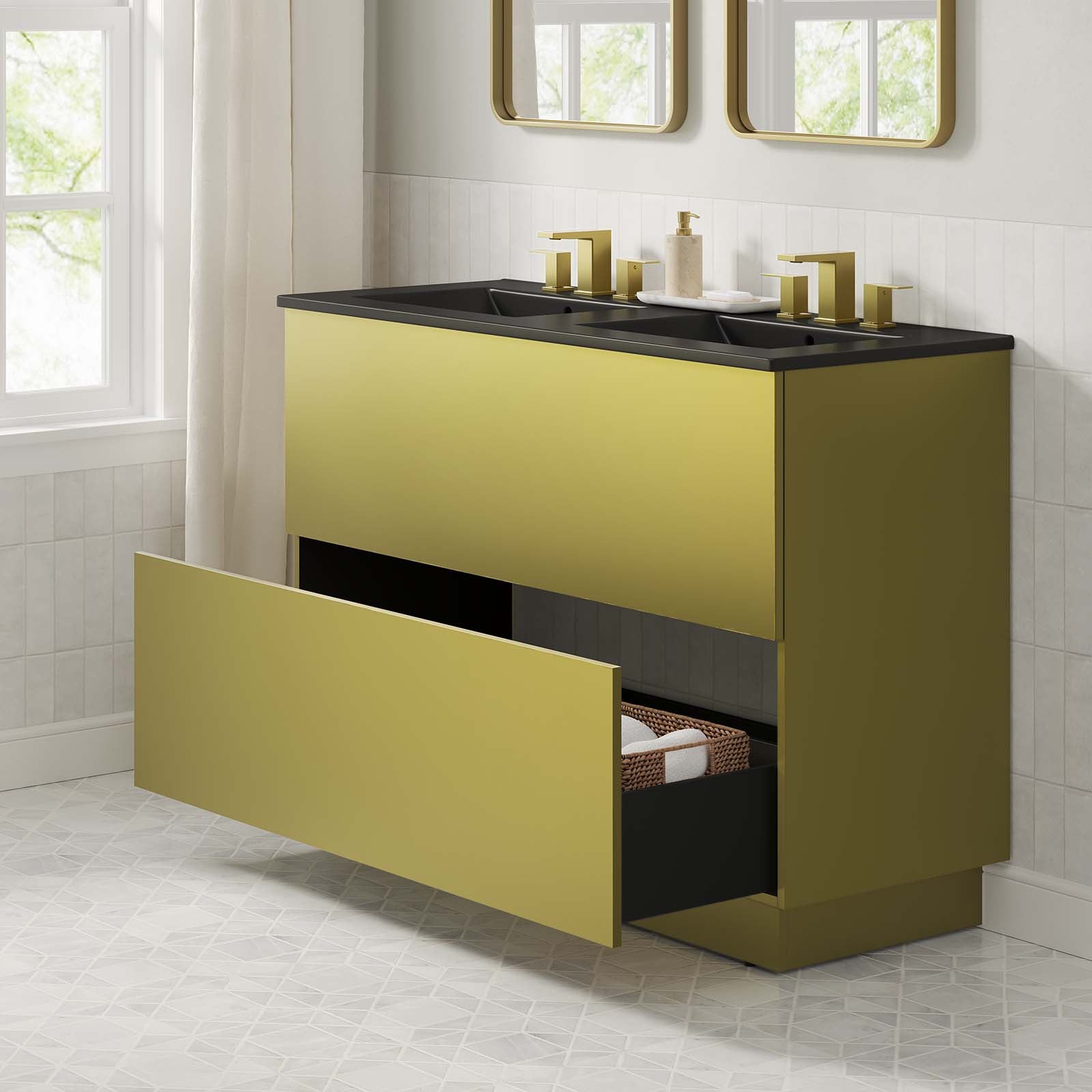 Quantum 48" Double Sink Bathroom Vanity - East Shore Modern Home Furnishings