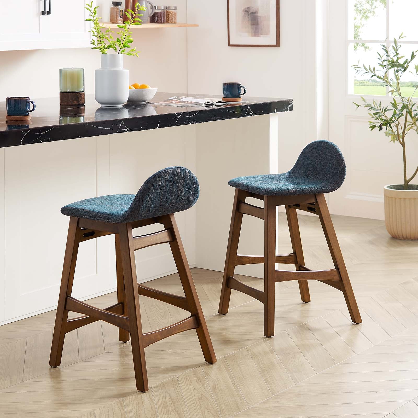 Juno Wood Counter Stool - Set of 2 - East Shore Modern Home Furnishings