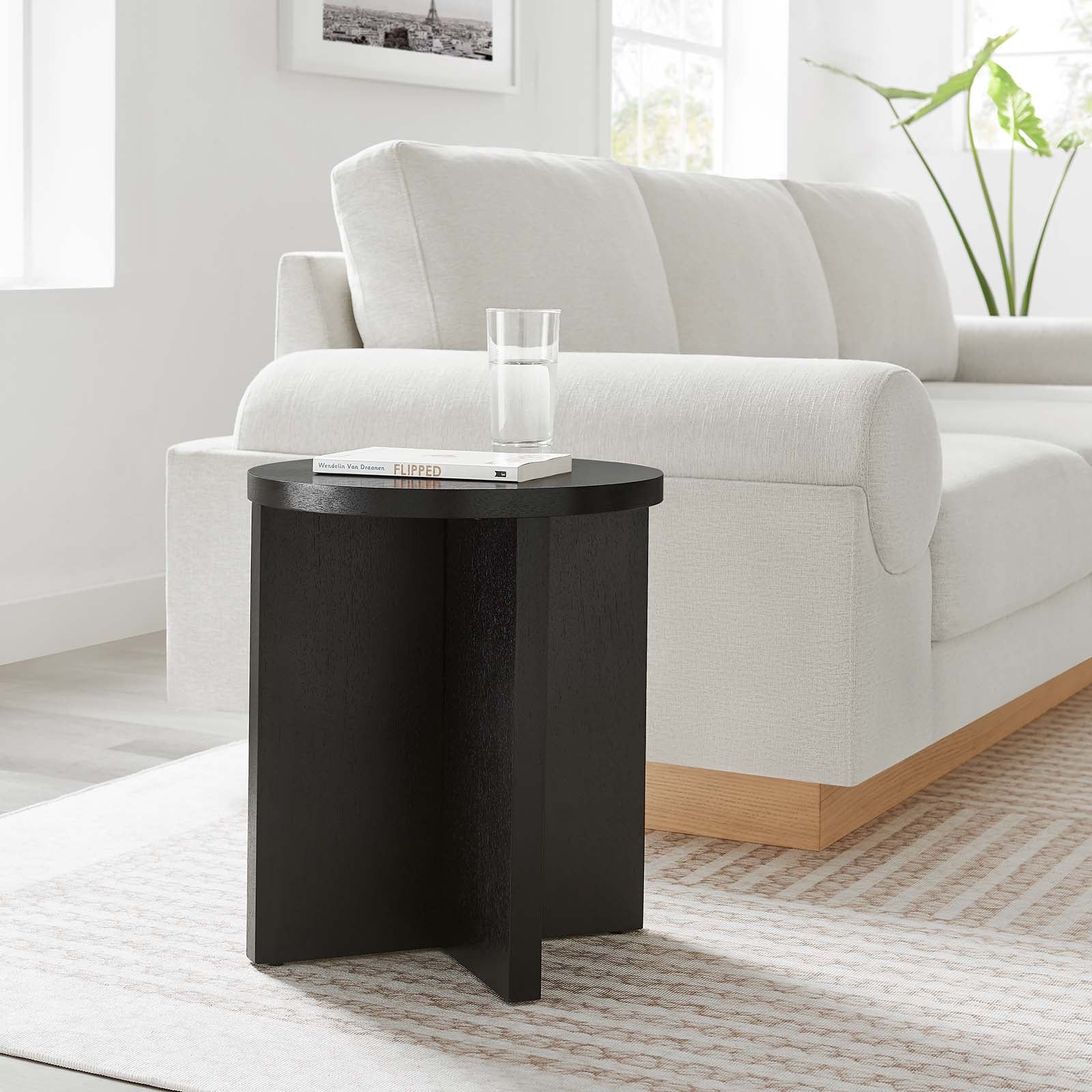 Silas Round Wood Side Table - East Shore Modern Home Furnishings