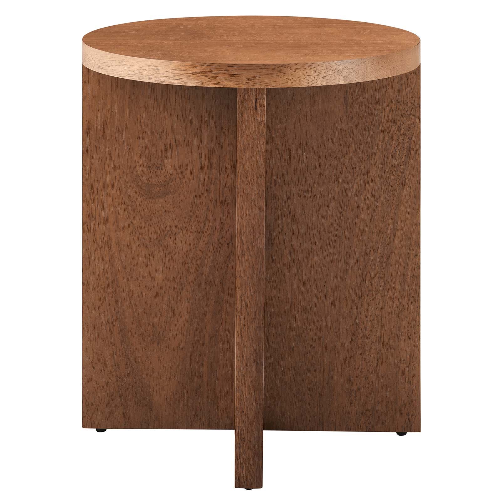 Silas Round Wood Side Table - East Shore Modern Home Furnishings