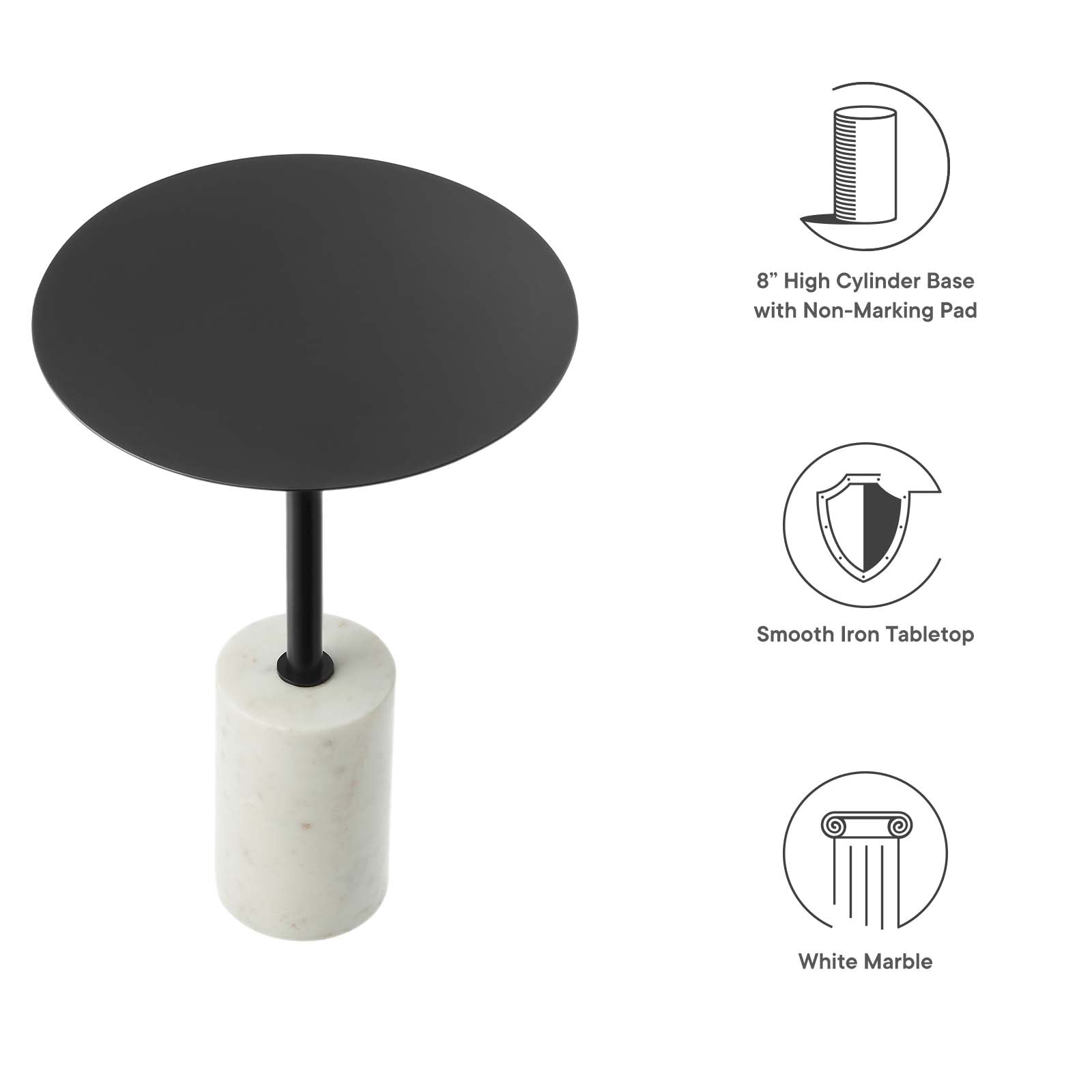 Lyric Round Side Table - East Shore Modern Home Furnishings