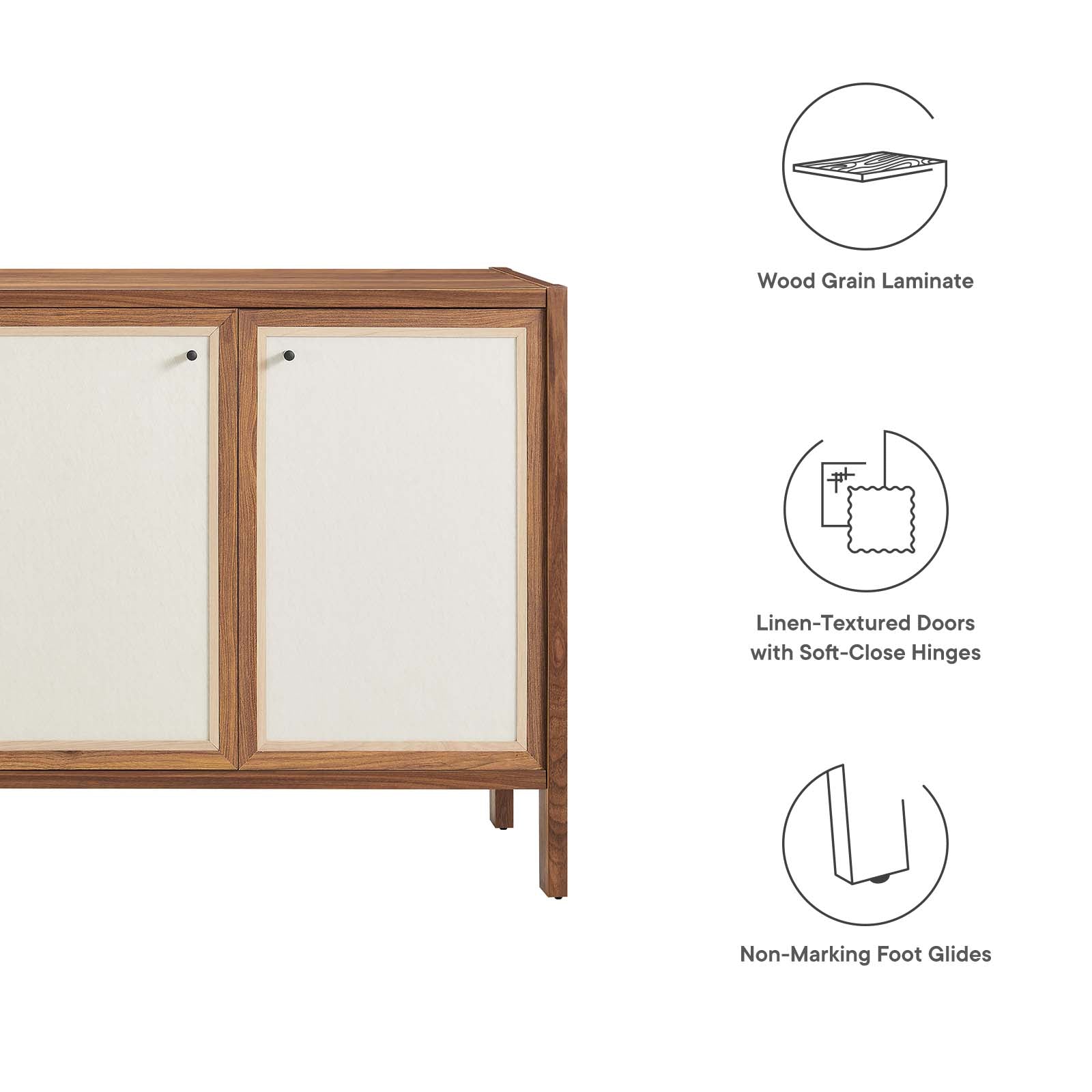 Capri 65" Wood Grain Sideboard Storage Cabinet - East Shore Modern Home Furnishings
