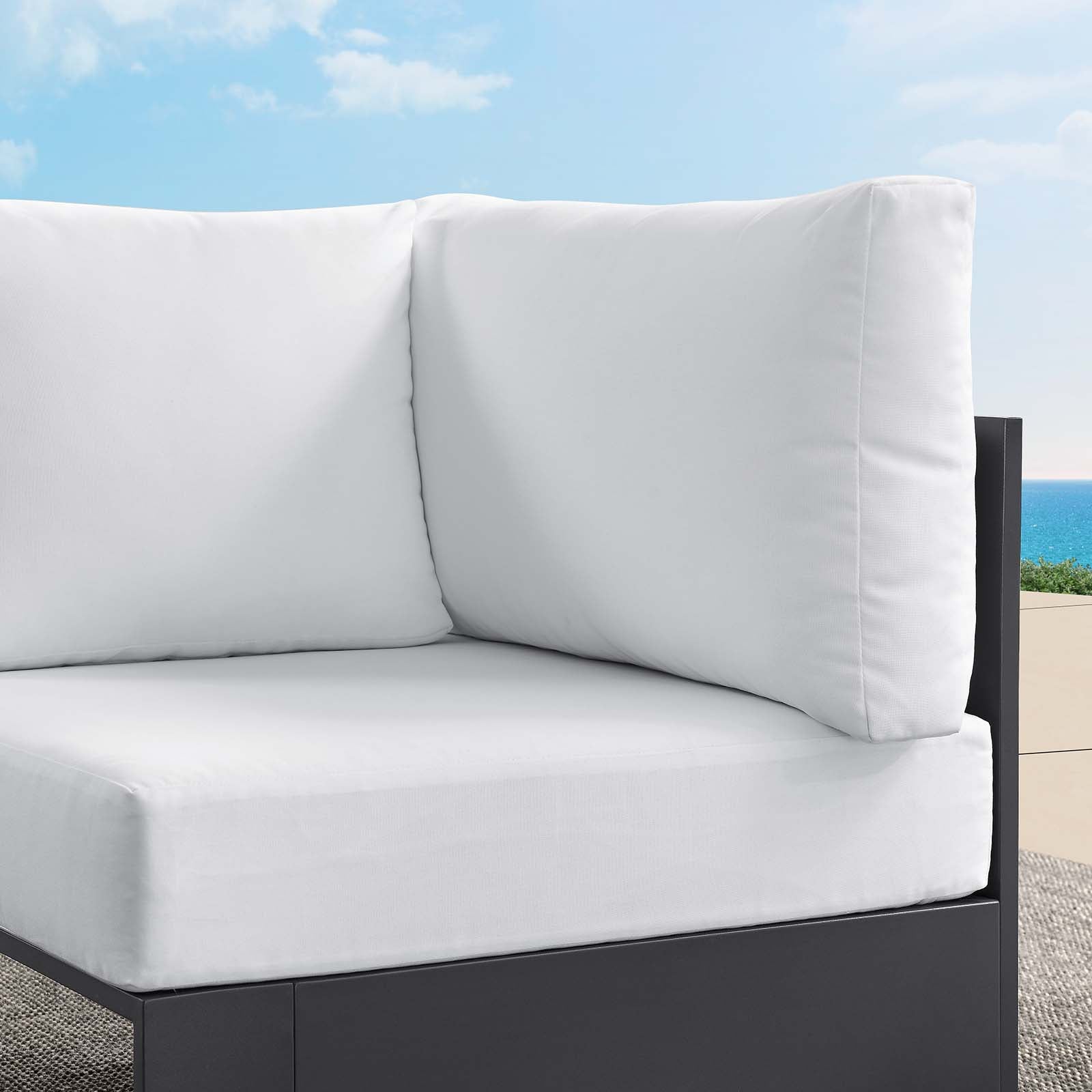 Tahoe Outdoor Patio Powder-Coated Aluminum Modular Corner Chair - East Shore Modern Home Furnishings