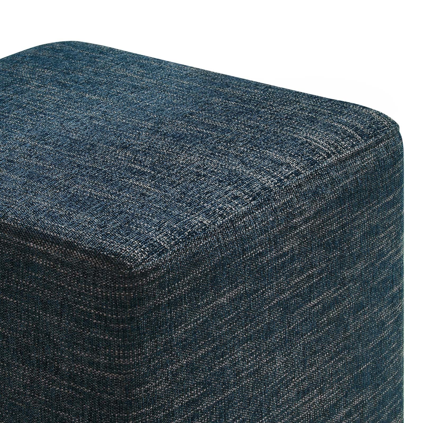 Callum 17" Square Woven Heathered Fabric Upholstered Ottoman - East Shore Modern Home Furnishings