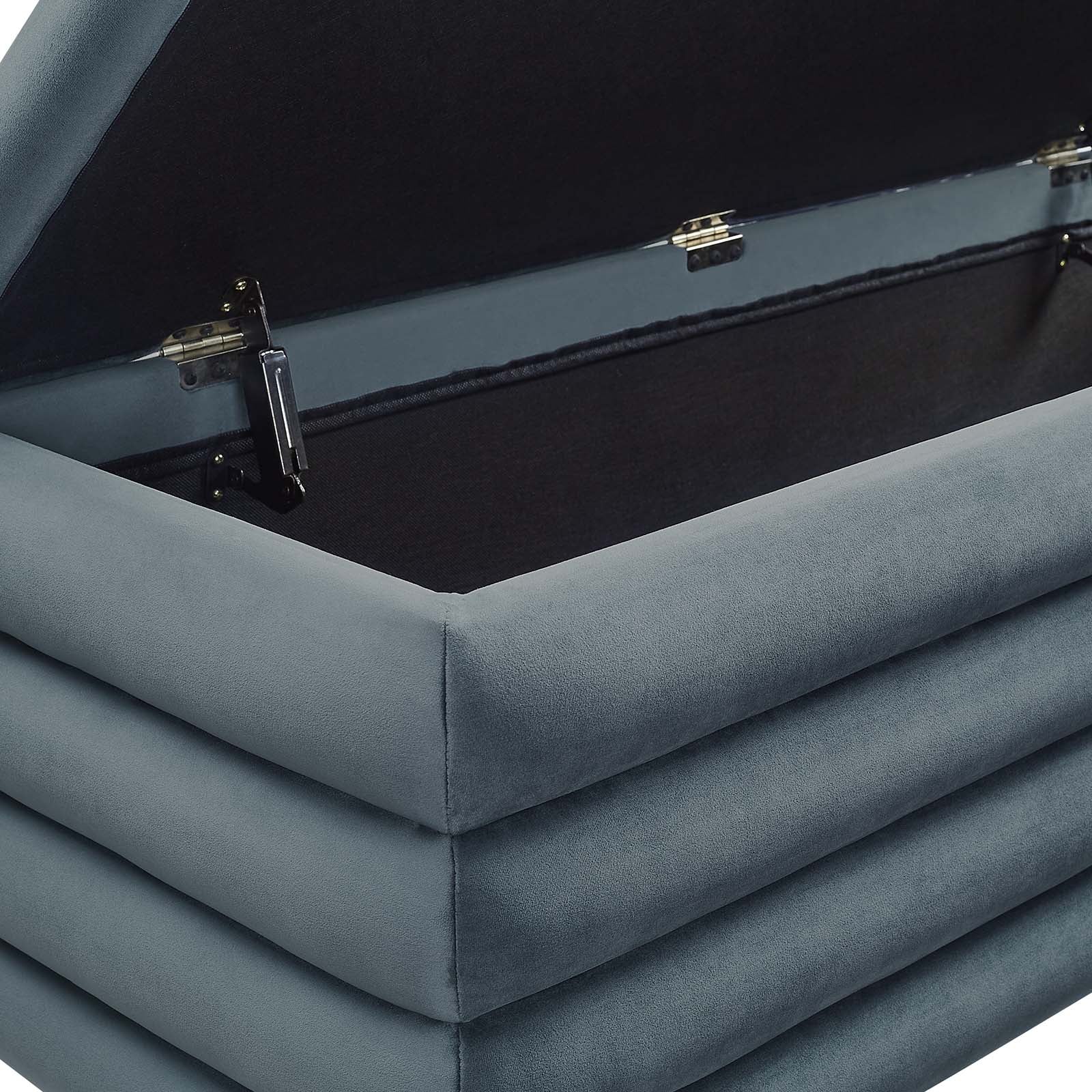 Mezzo Upholstered Performance Velvet Storage Bench - East Shore Modern Home Furnishings