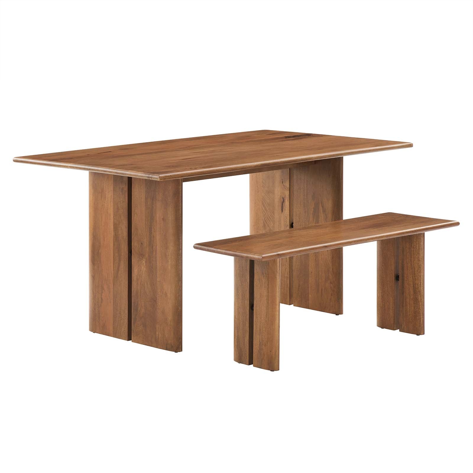 Amistad 60" Wood Dining Table and Bench Set - East Shore Modern Home Furnishings