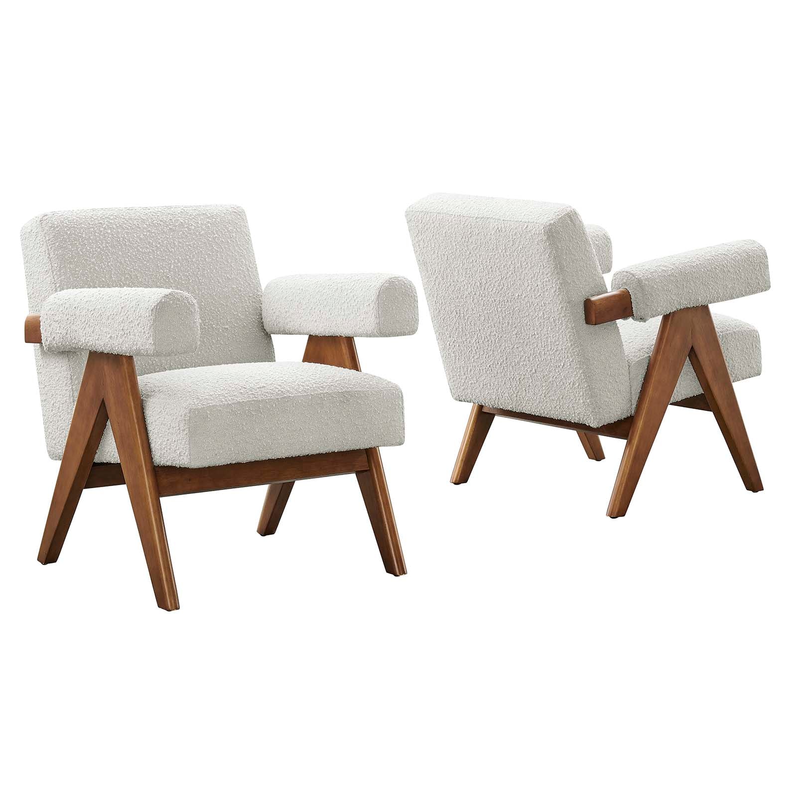 Lyra Boucle Fabric Armchair - Set of 2 - East Shore Modern Home Furnishings