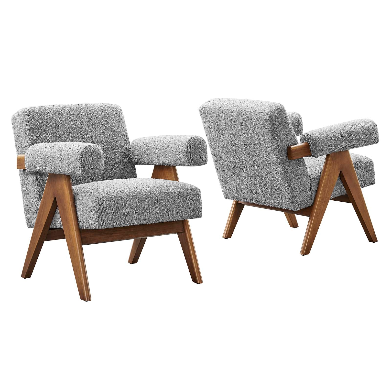 Lyra Boucle Fabric Armchair - Set of 2 - East Shore Modern Home Furnishings
