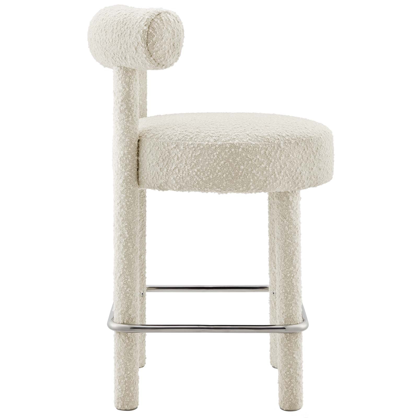 Toulouse Boucle Fabric Counter Stool - Set of 2 - East Shore Modern Home Furnishings