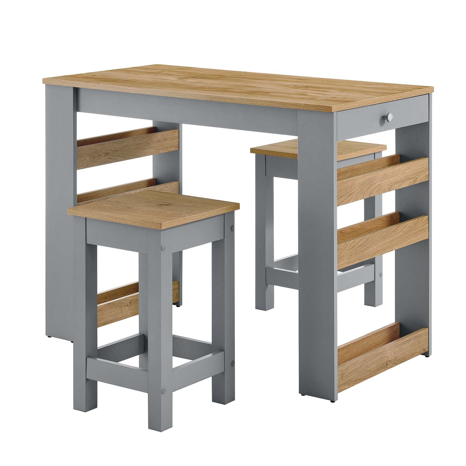 Galley 3-Piece Kitchen Island and Stool Set - East Shore Modern Home Furnishings
