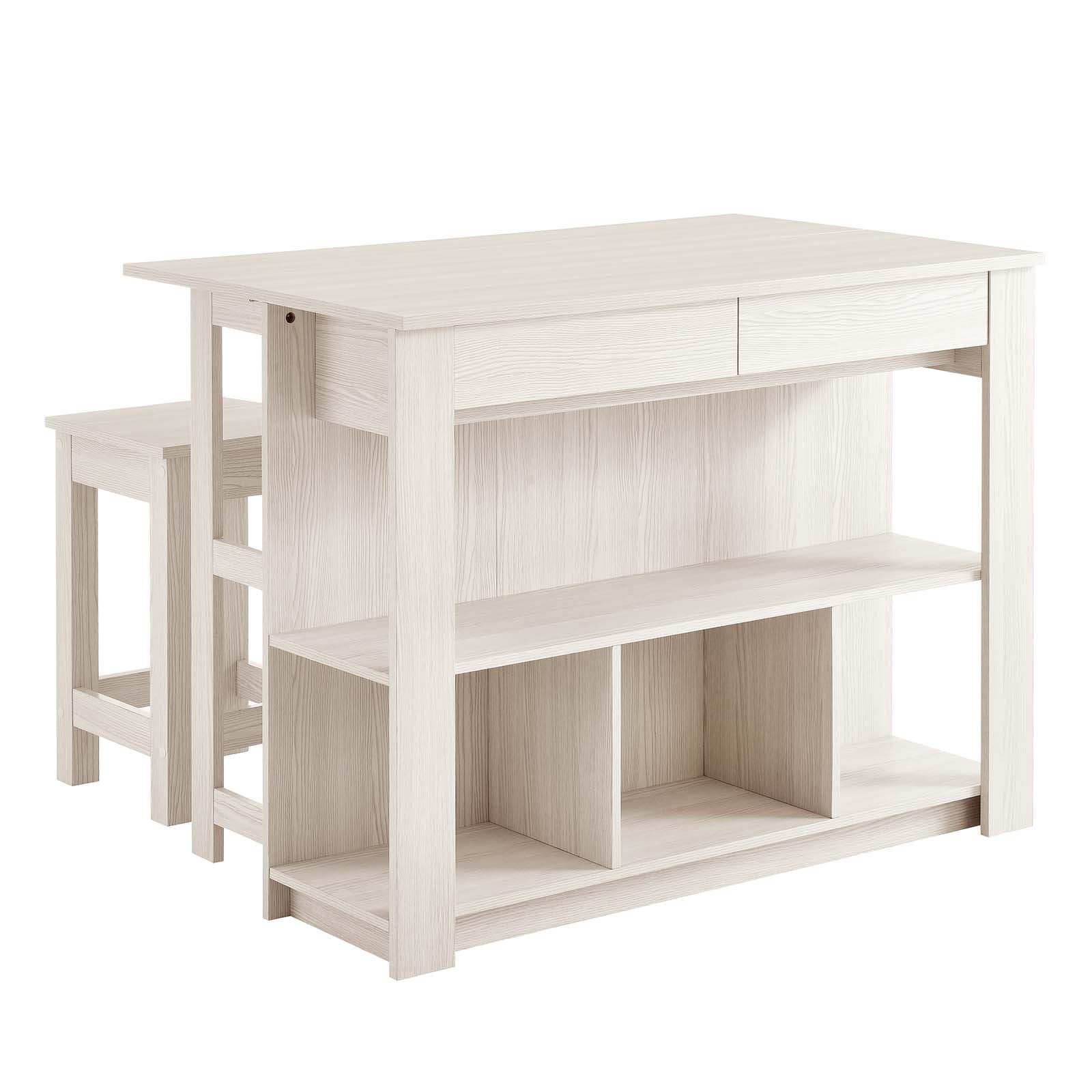 Meadowbrook 3-Piece Kitchen Island and Stool Set - East Shore Modern Home Furnishings