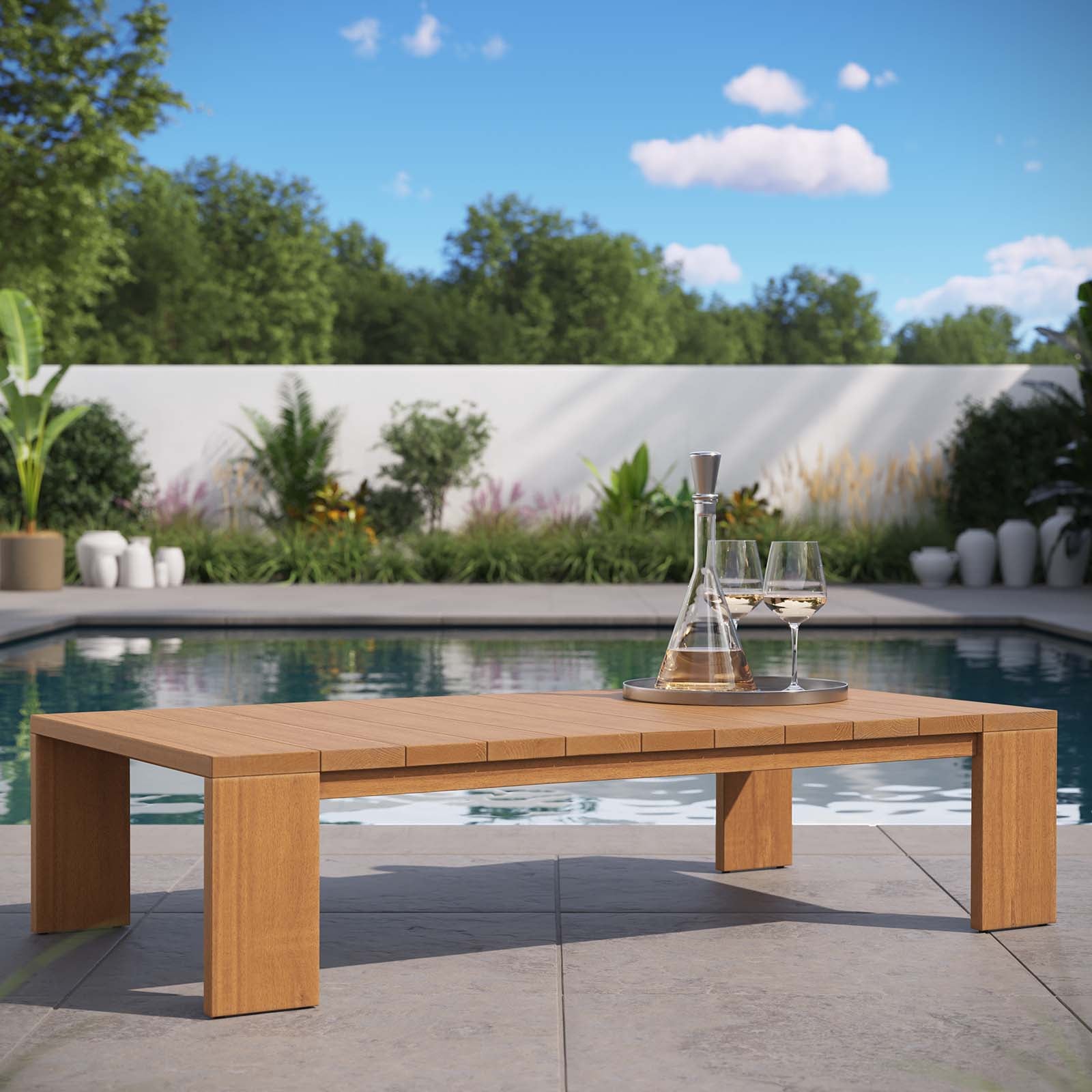 Tahoe Outdoor Patio Acacia Wood Coffee Table - East Shore Modern Home Furnishings