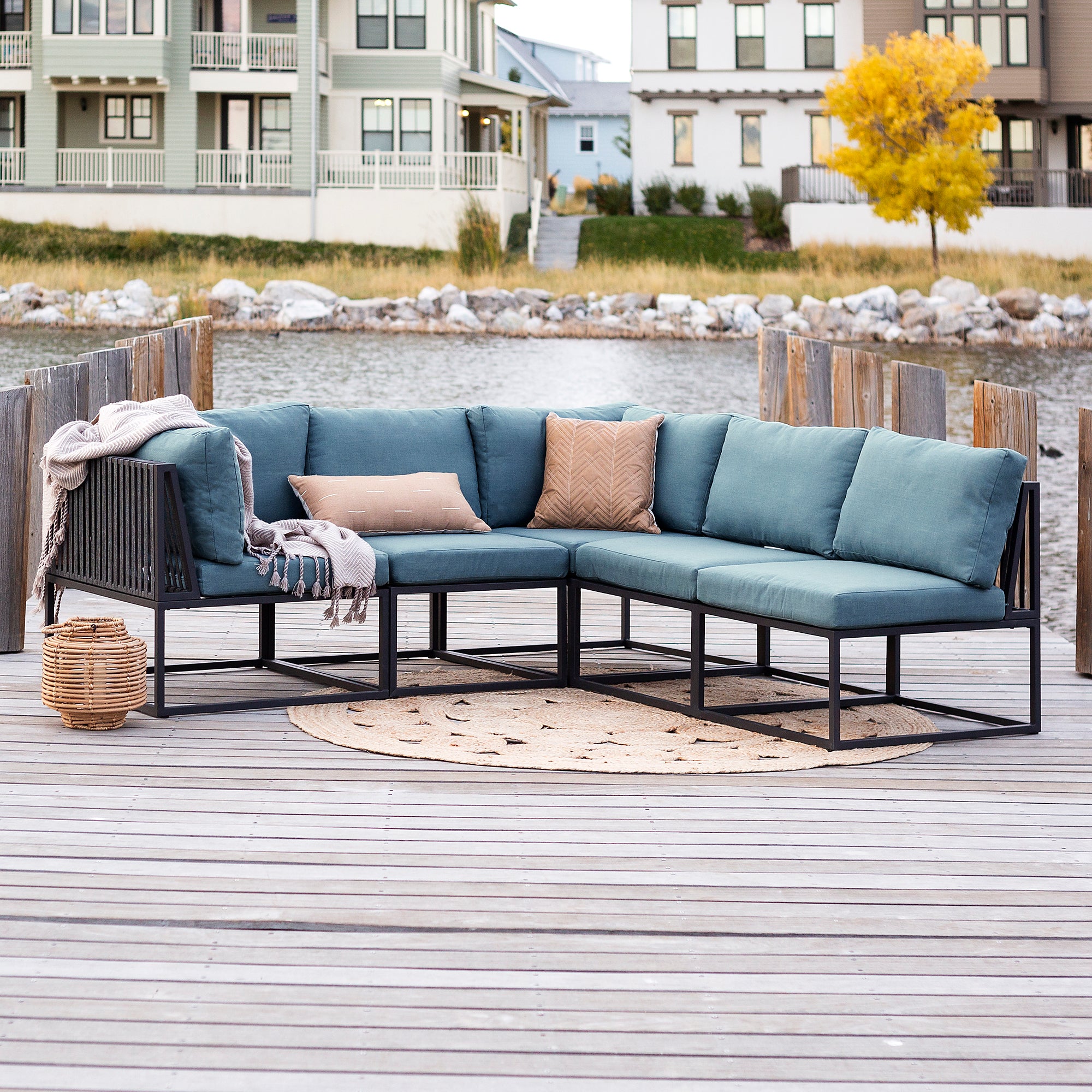 5-Piece Outdoor Cord Modular Sectional - East Shore Modern Home Furnishings