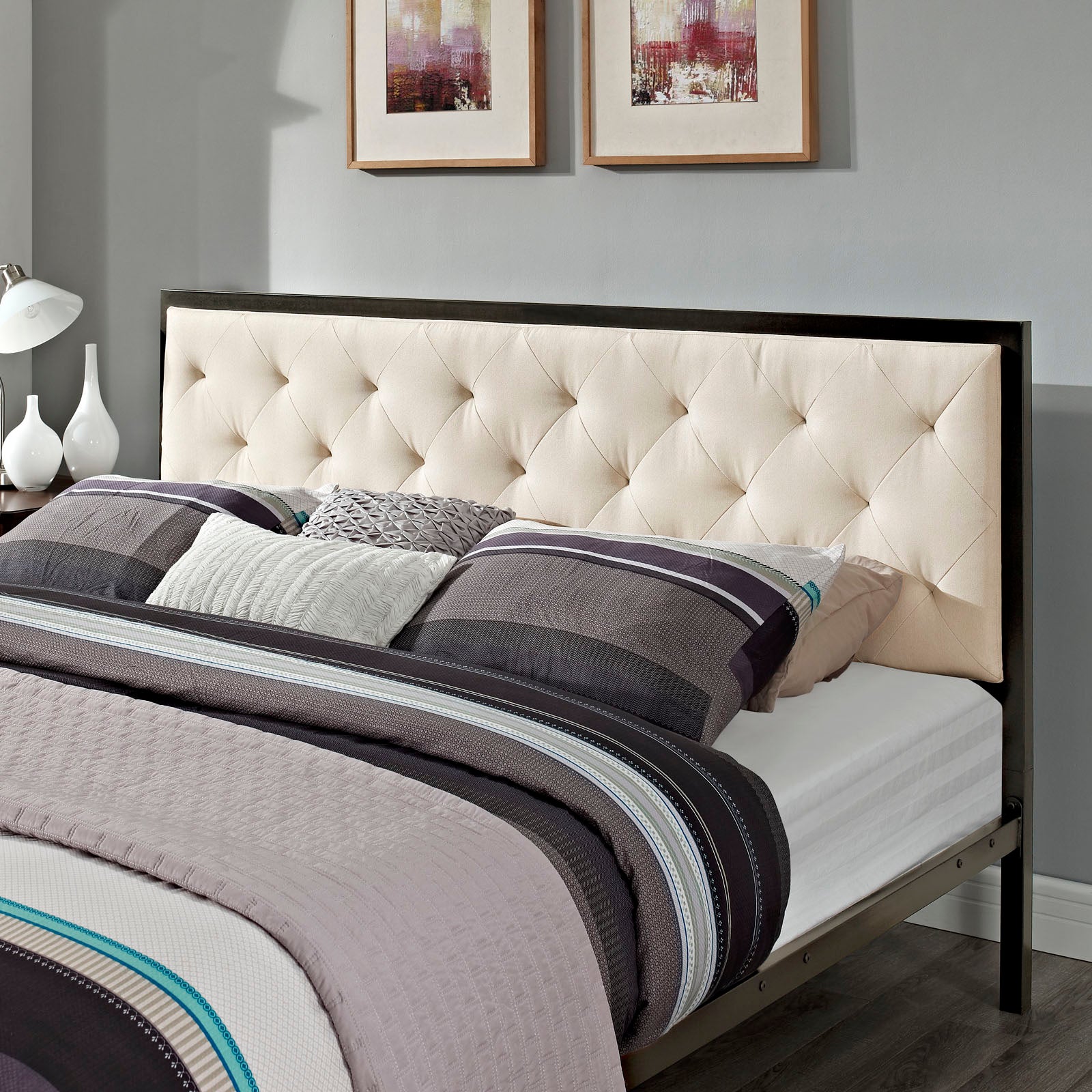 Mia King Fabric Bed - East Shore Modern Home Furnishings
