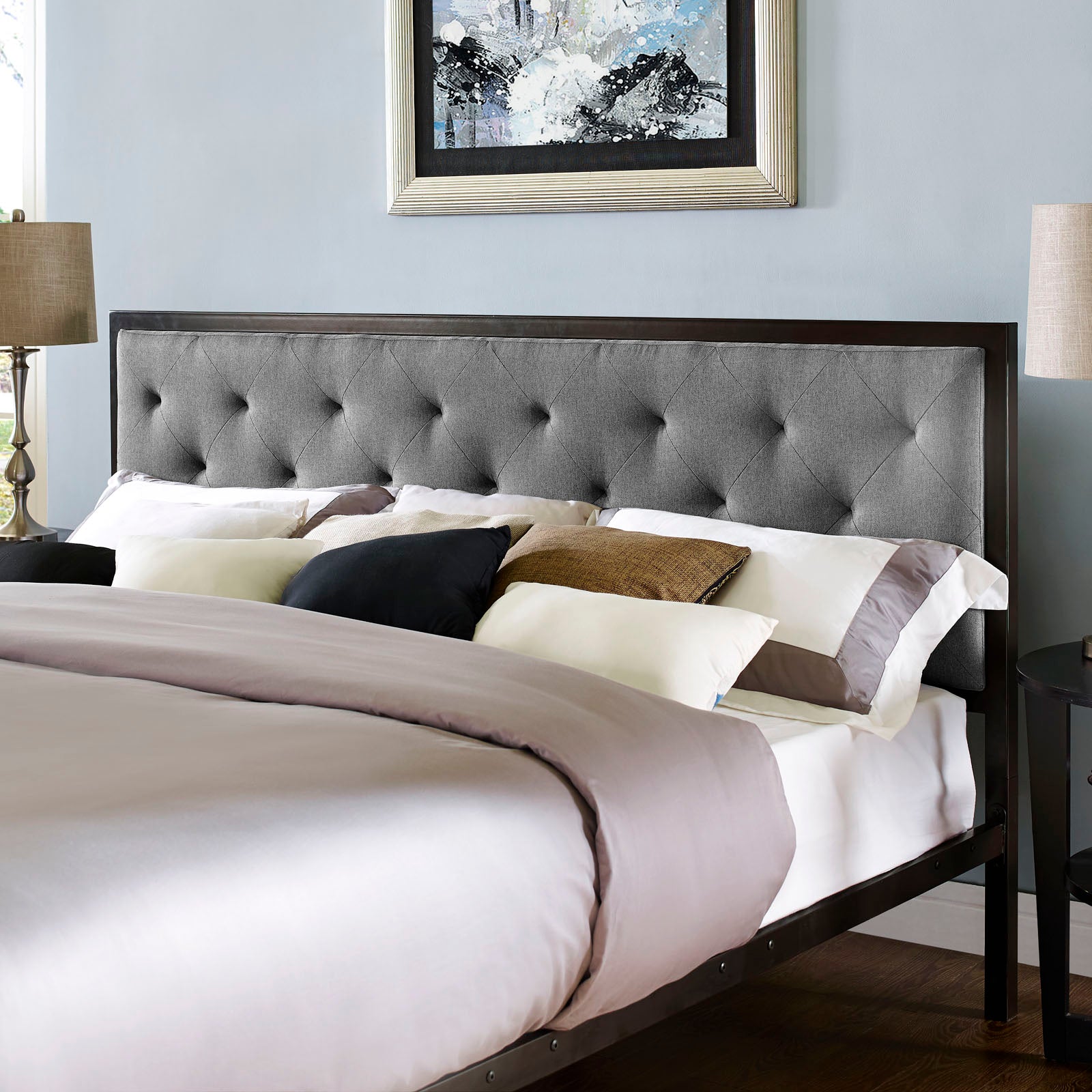 Mia King Fabric Bed - East Shore Modern Home Furnishings
