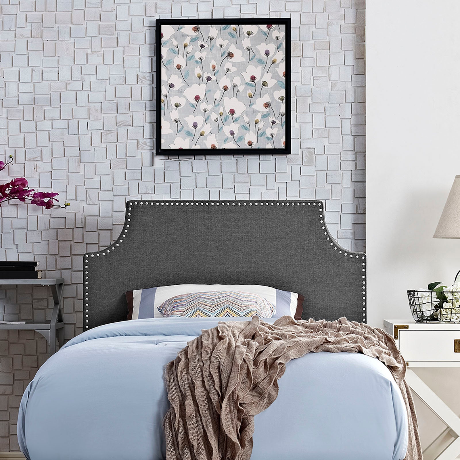 Laura Twin Upholstered Fabric Headboard - East Shore Modern Home Furnishings