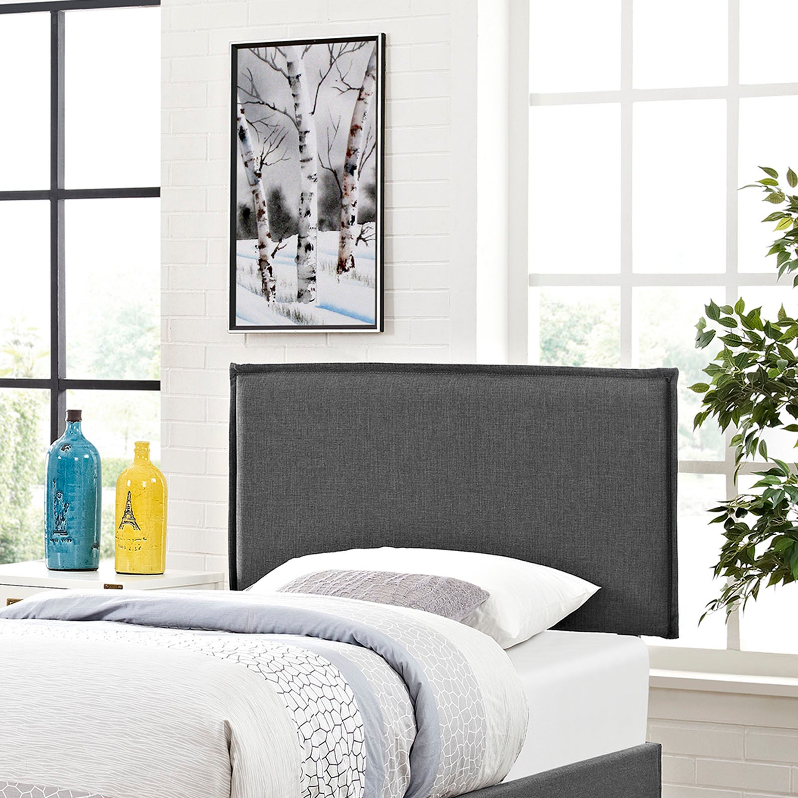 Camille Twin Upholstered Fabric Headboard - East Shore Modern Home Furnishings