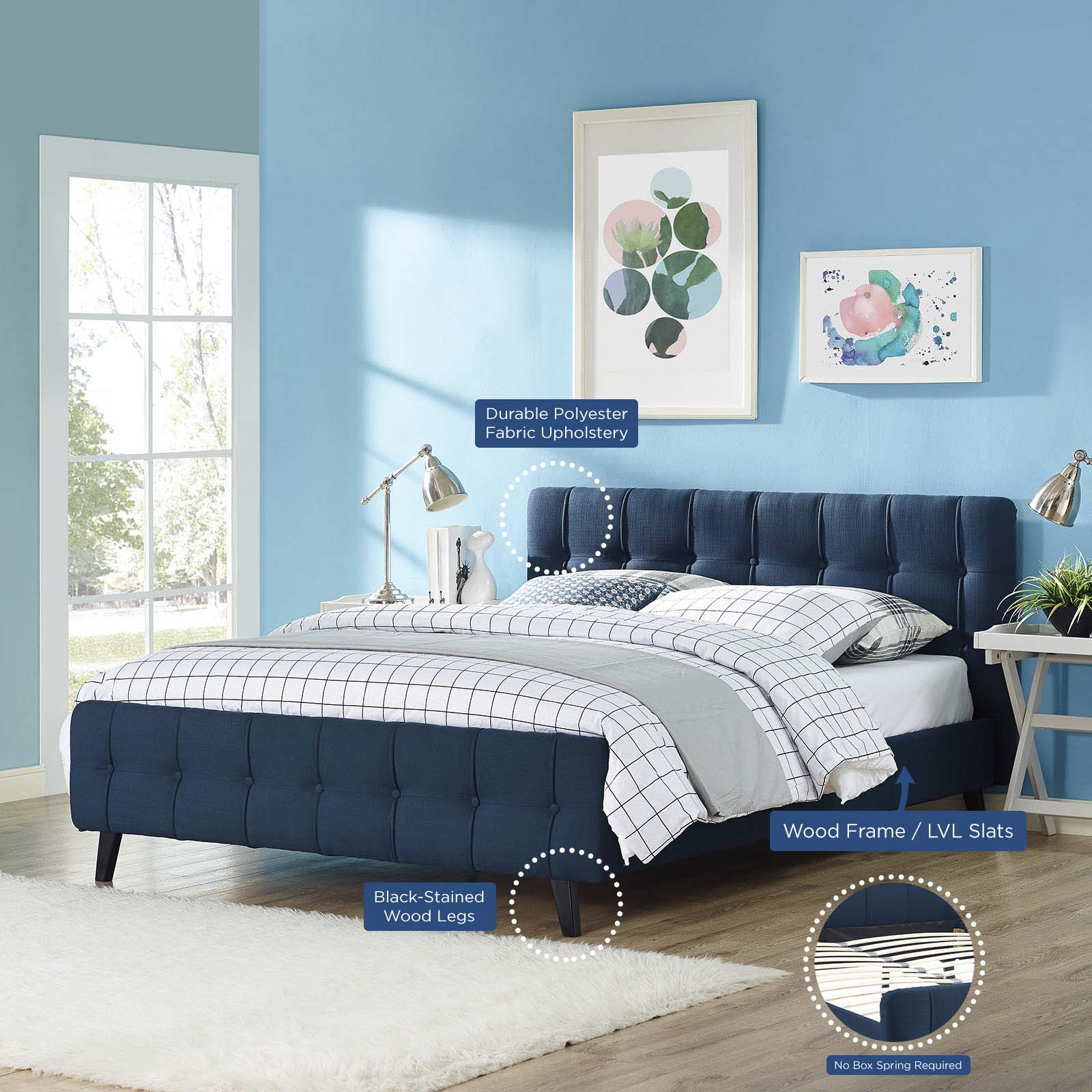 Ophelia Queen Fabric Bed - East Shore Modern Home Furnishings